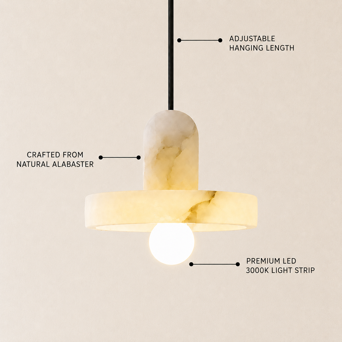 Carrano Alabaster Pendant