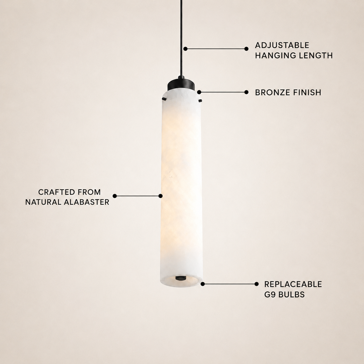 Simple Alabaster Pendant Lamp