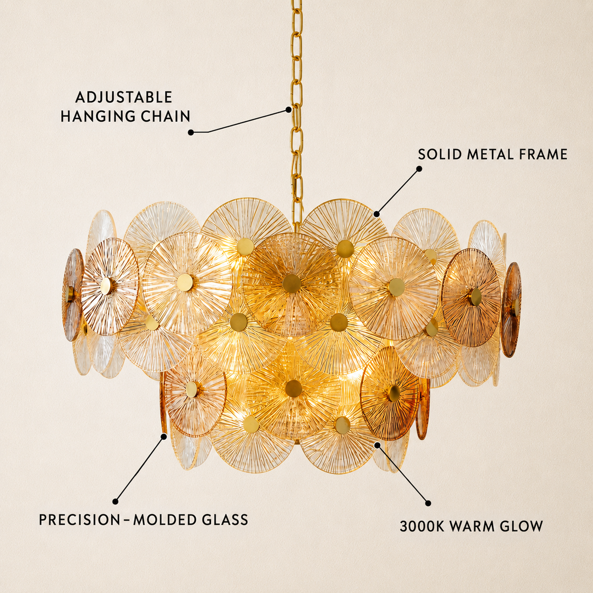 Axiora Glass Round Chandelier