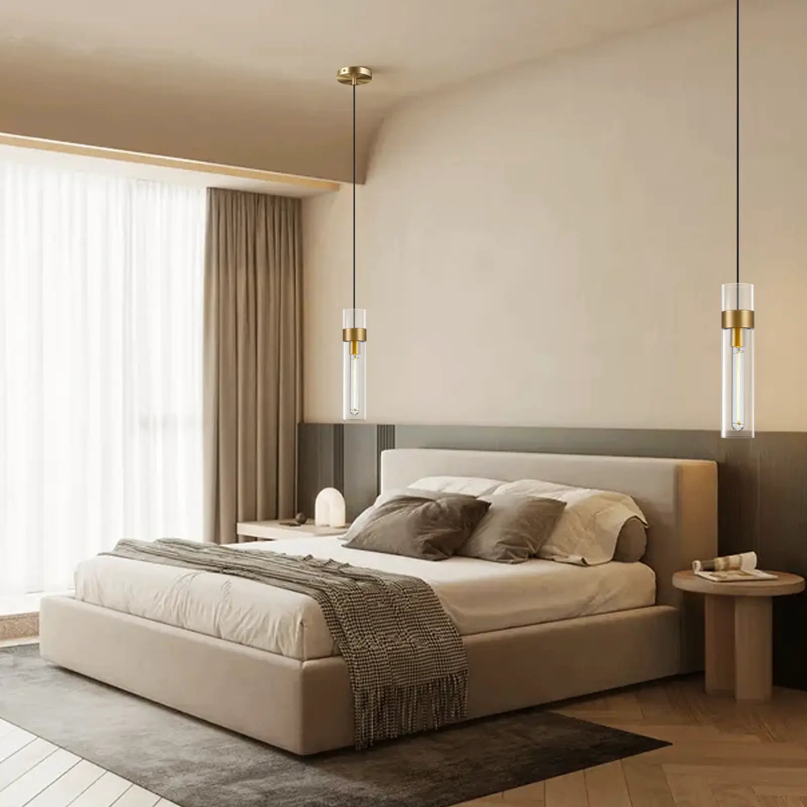 Cylora Glass Tube Pendant 4"H