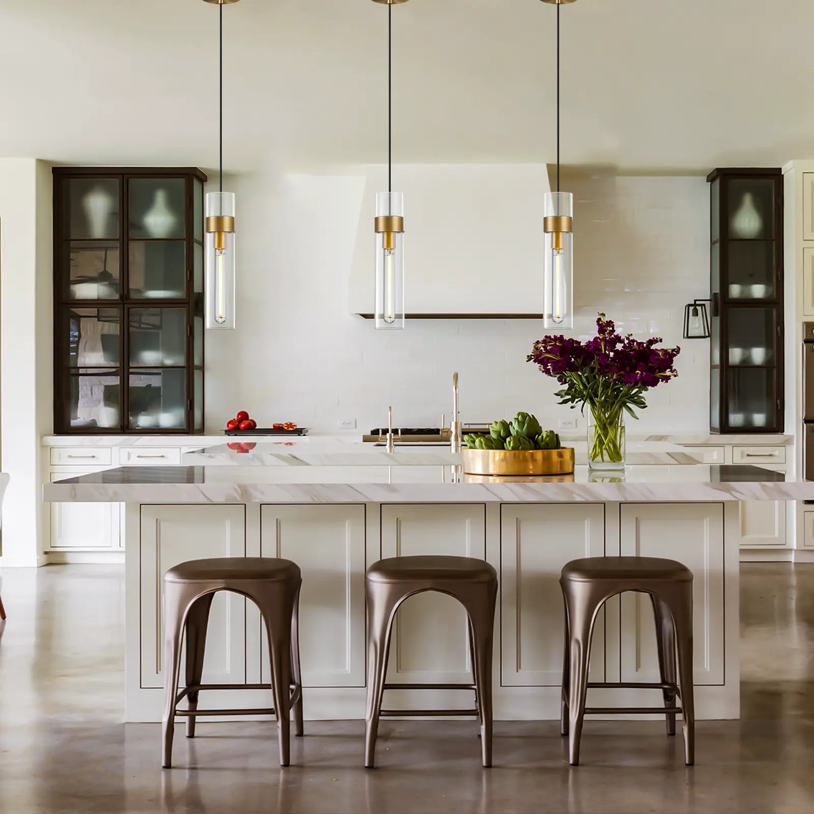 Cylora Glass Tube Pendant 4"H