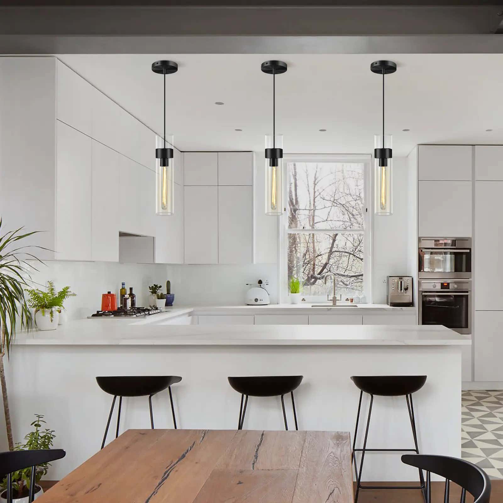 Cylora Glass Tube Pendant 4"H