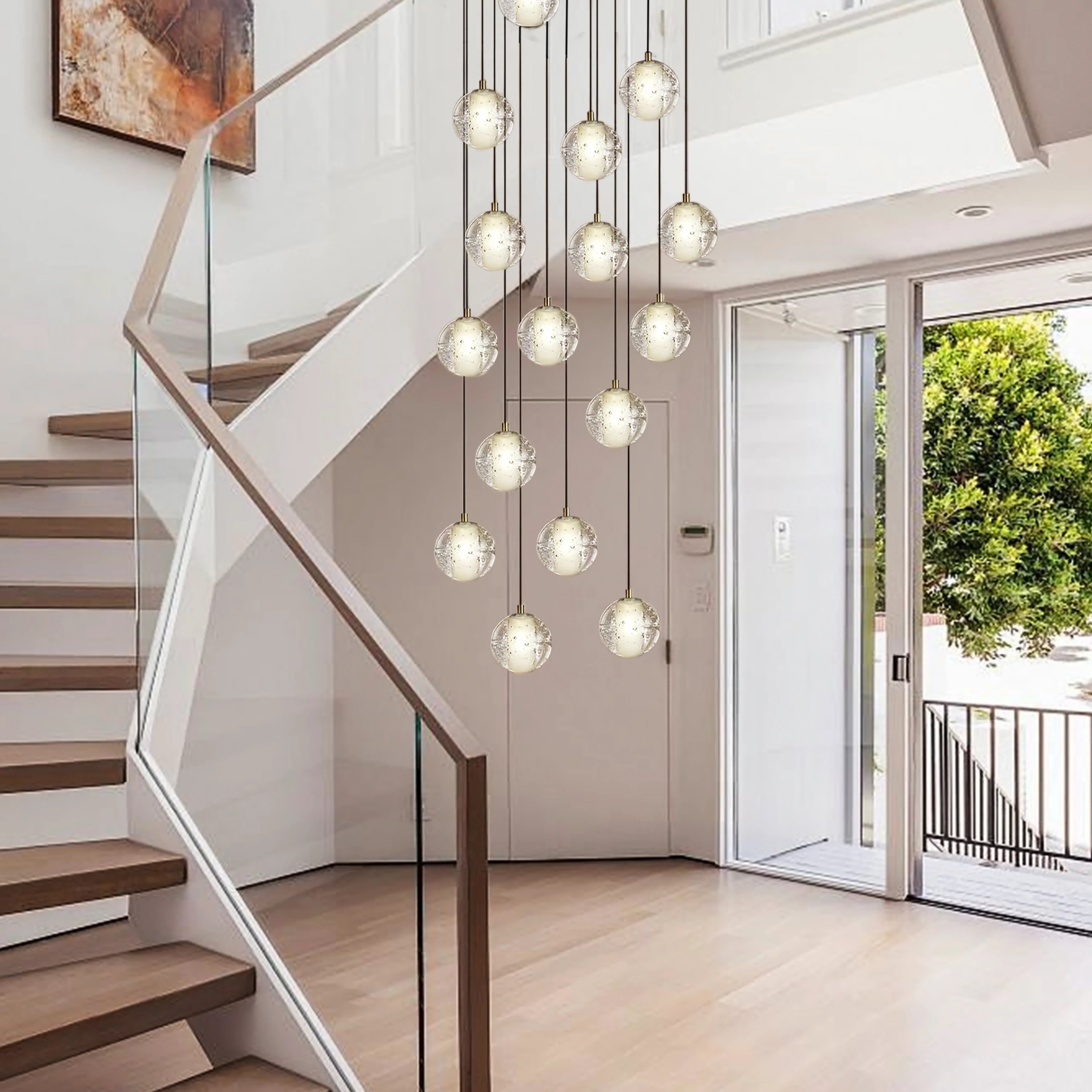 Pearl Ball Ceiling Round Chandelier 26"D