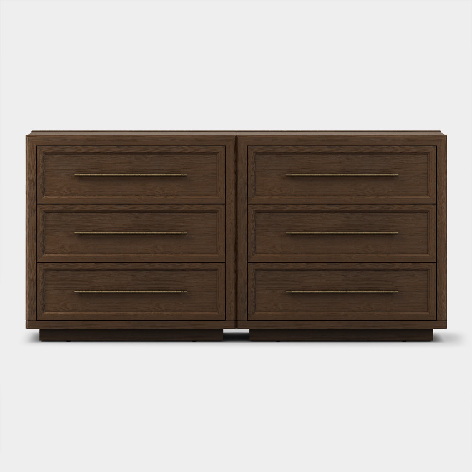 Alvar 63″ Oak 6-Drawer Chest(Set of 2)