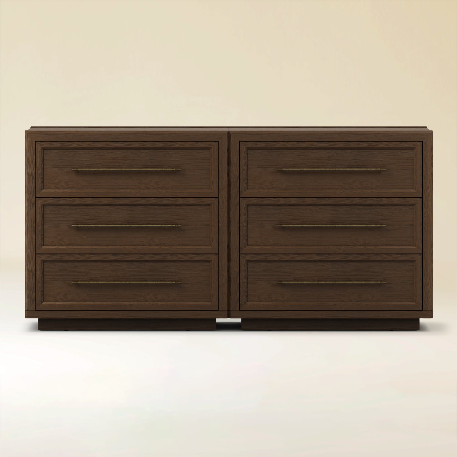 Alvar 63″ Oak 6-Drawer Chest(Set of 2)