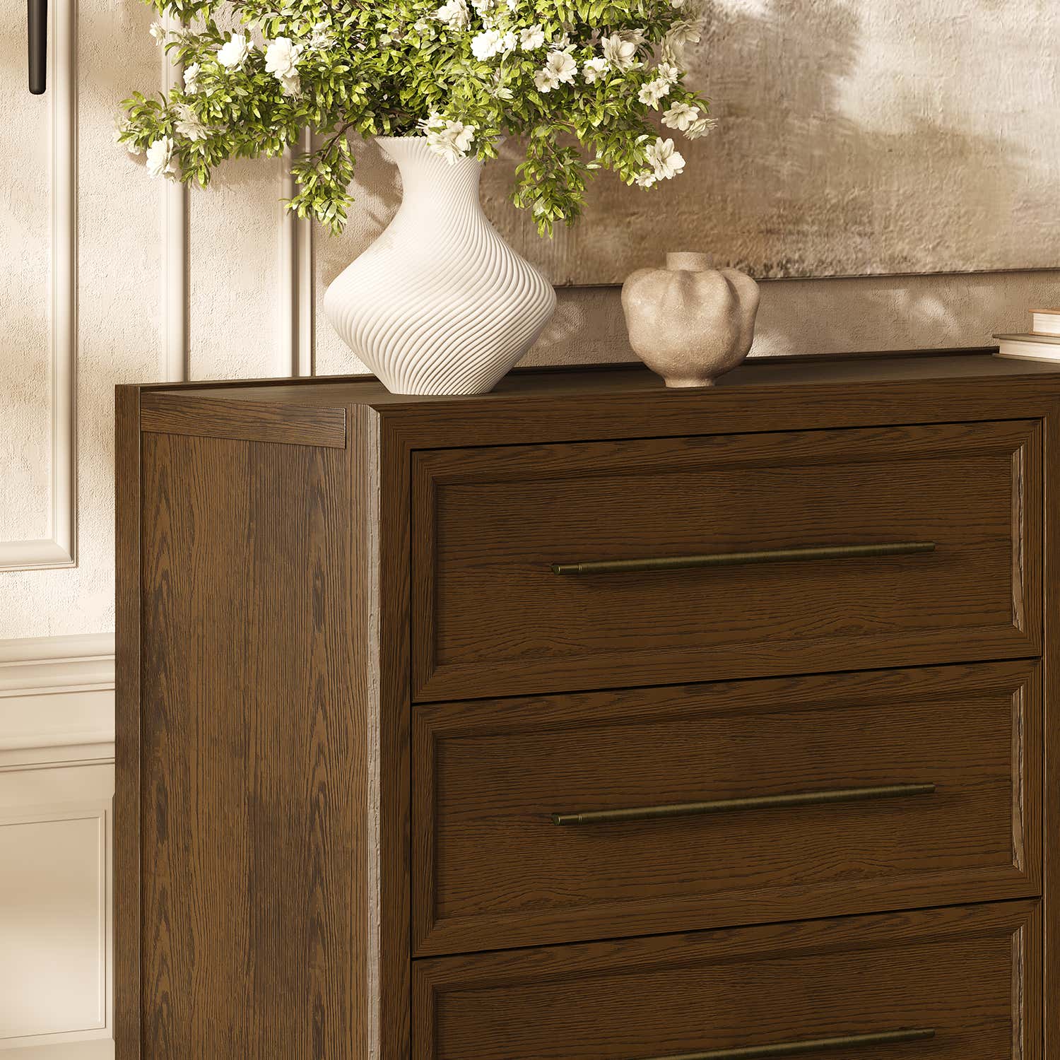 Alvar 95″ Oak 9-Drawer Chest(Set of 3)