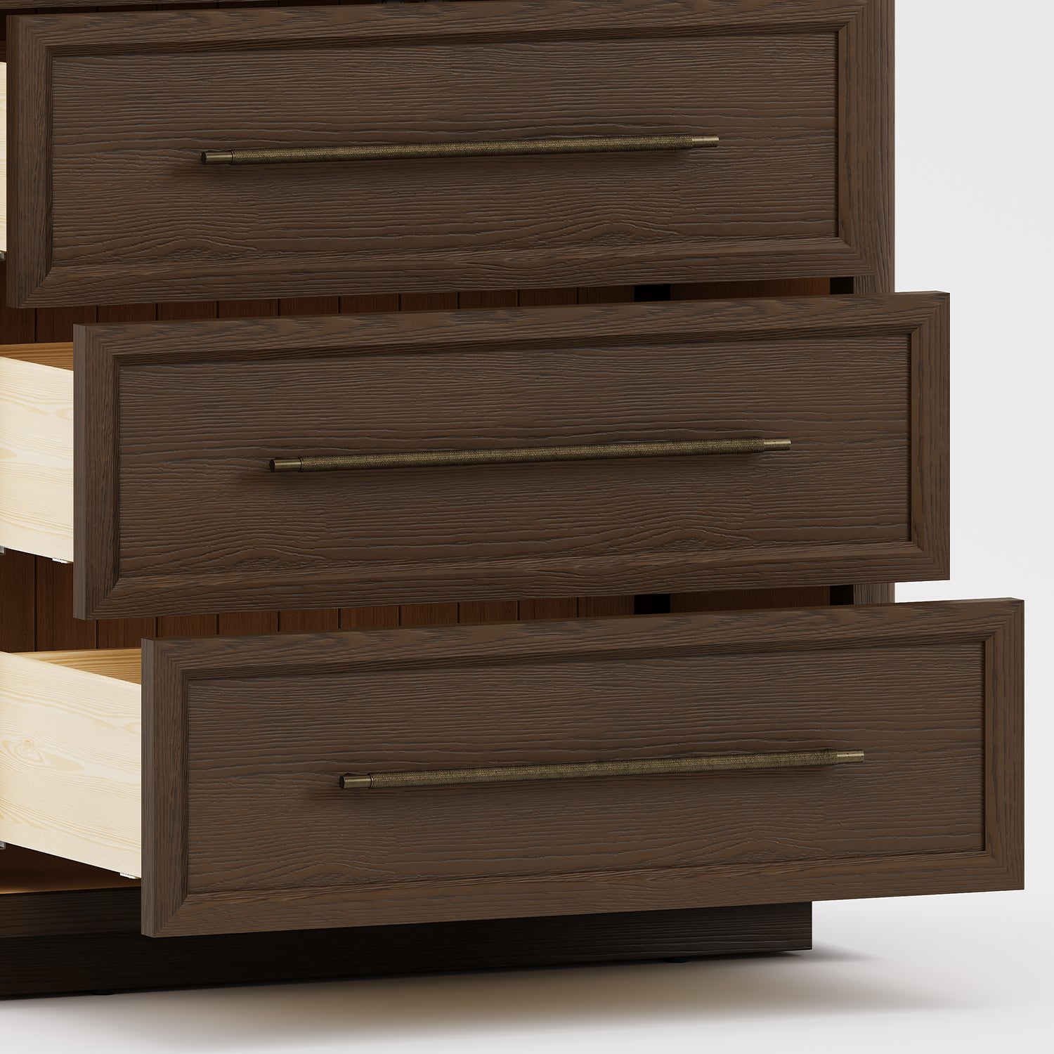 Alvar 95″ Oak 9-Drawer Chest(Set of 3)
