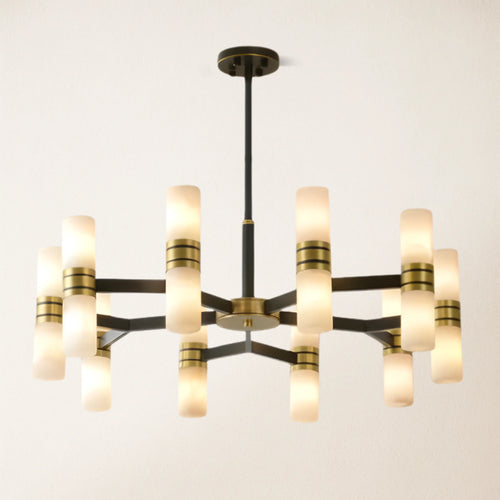 Moral Alabaster Round chandelier 33"D