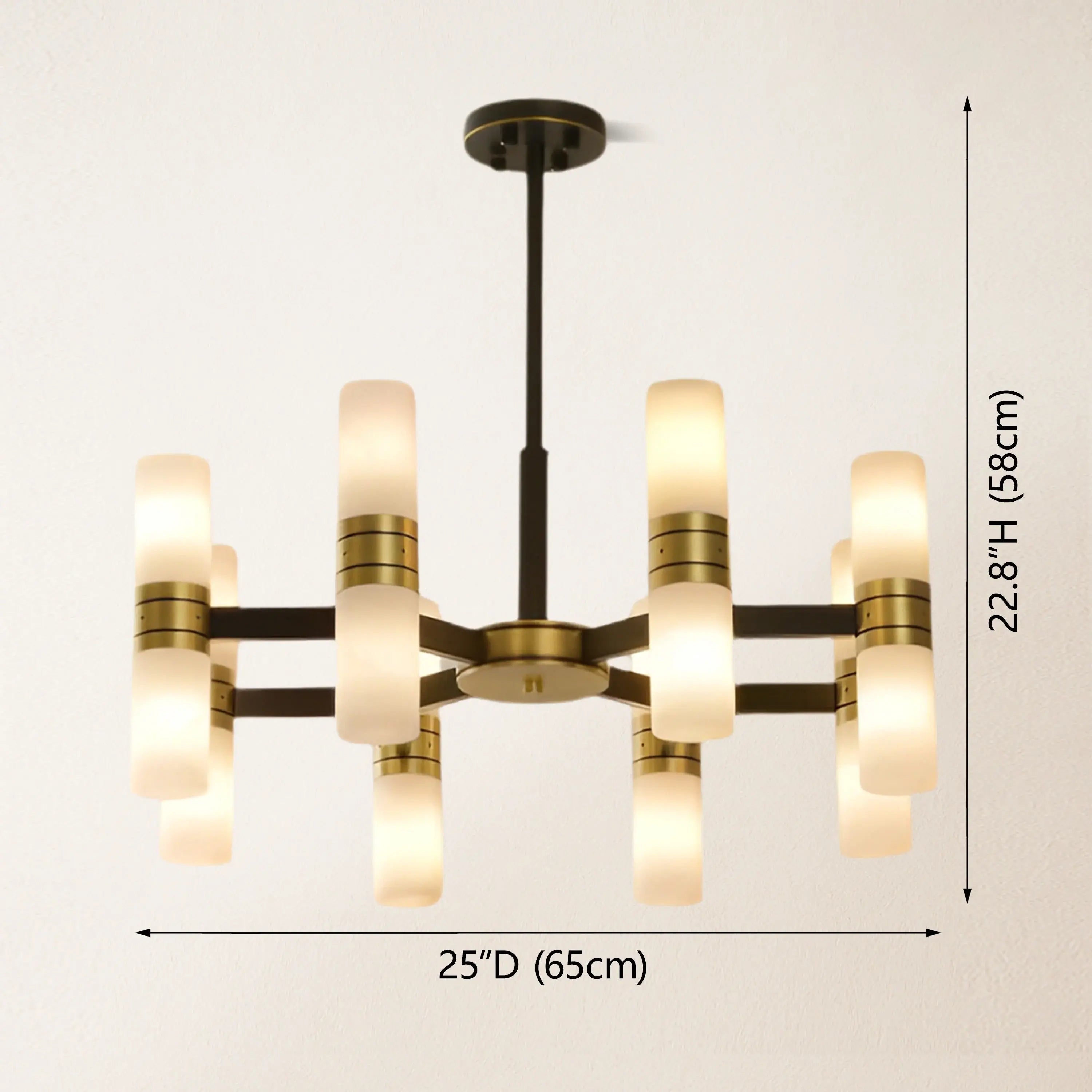 Moral Alabaster Round Chandelier 25"D