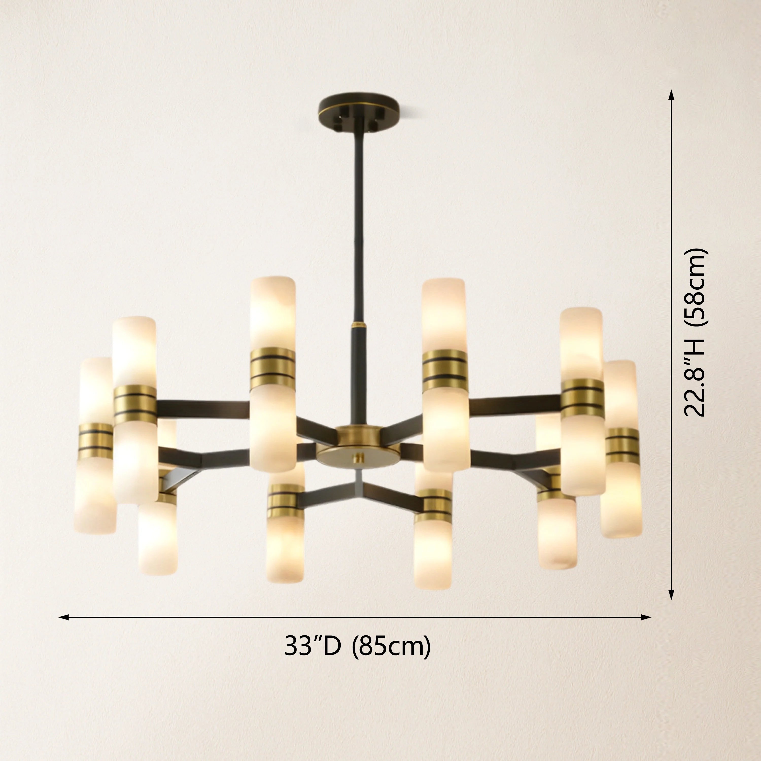 Moral Alabaster Round chandelier 33"D