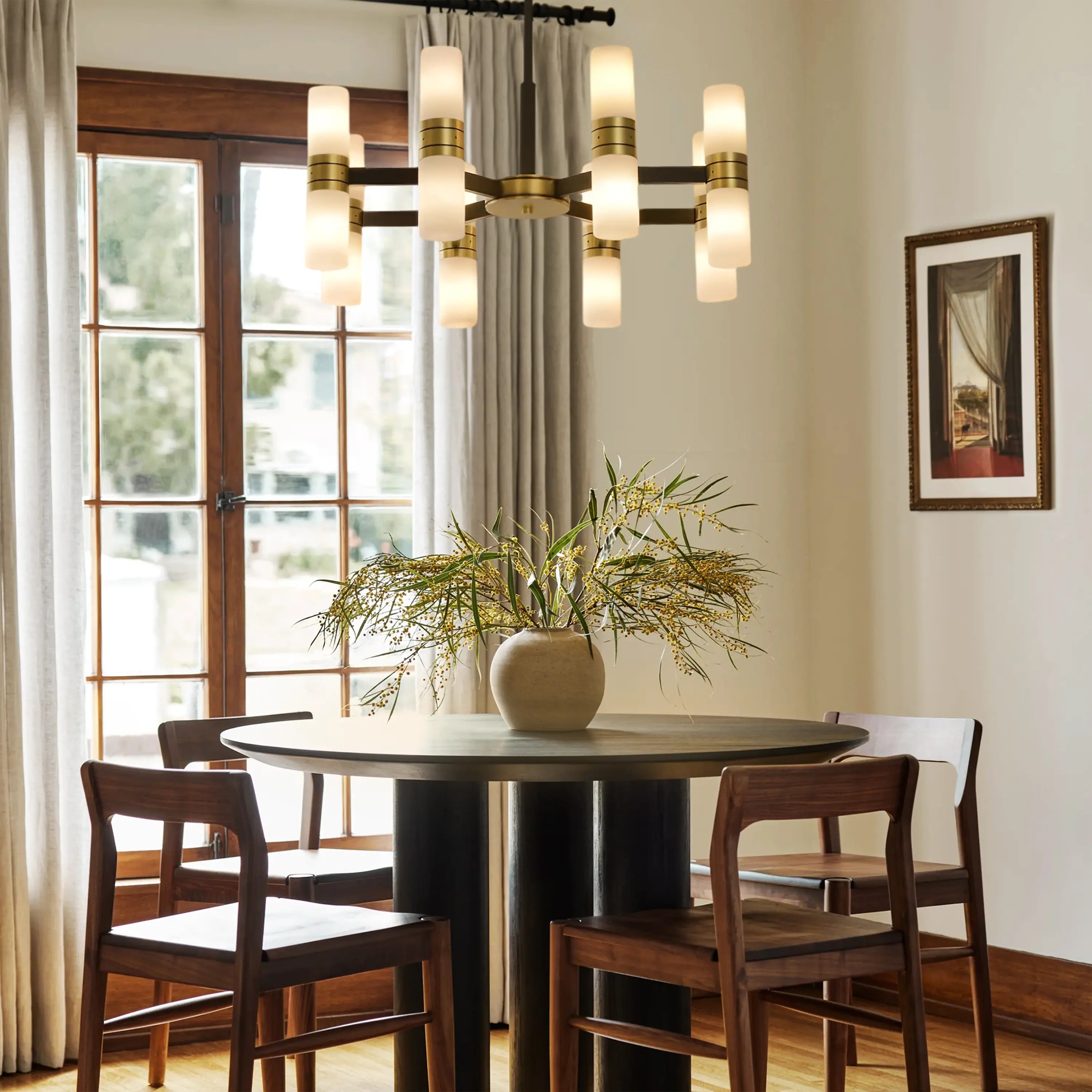 Moral Alabaster Round chandelier 33"D