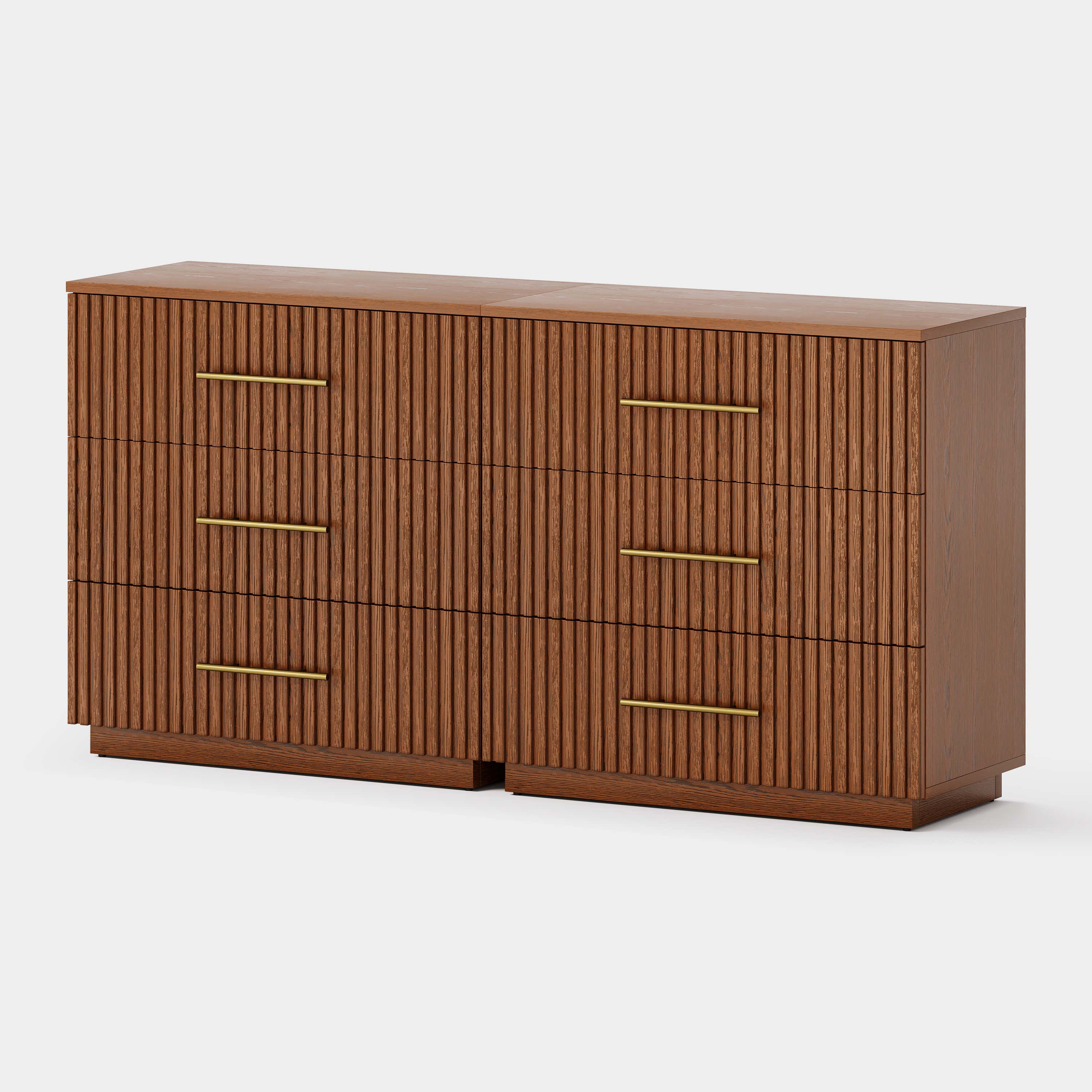Holt 63“ Oak 6-Drawer Chest(Set of 2)