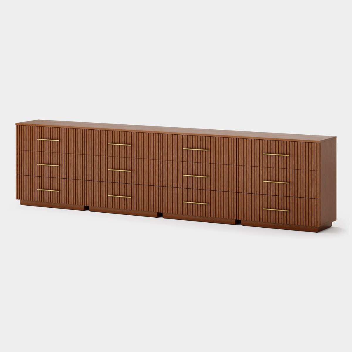Holt 126" Oak 12-Drawer Chest(Set of 4)