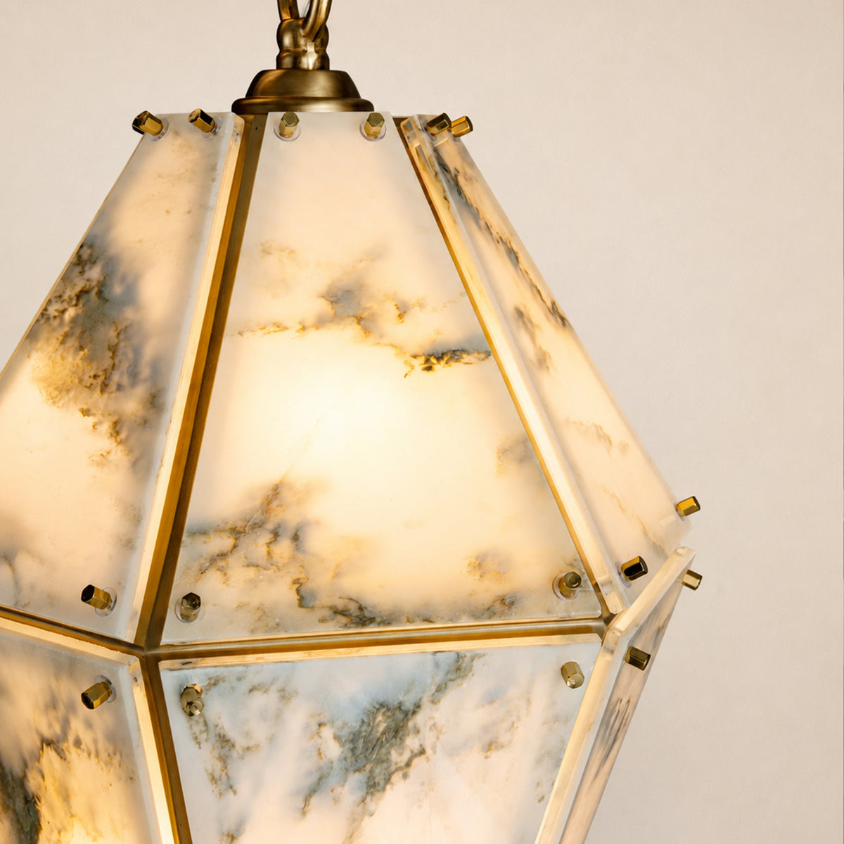 Pietra Landscape Marble Geometric Pendant 13.7"D