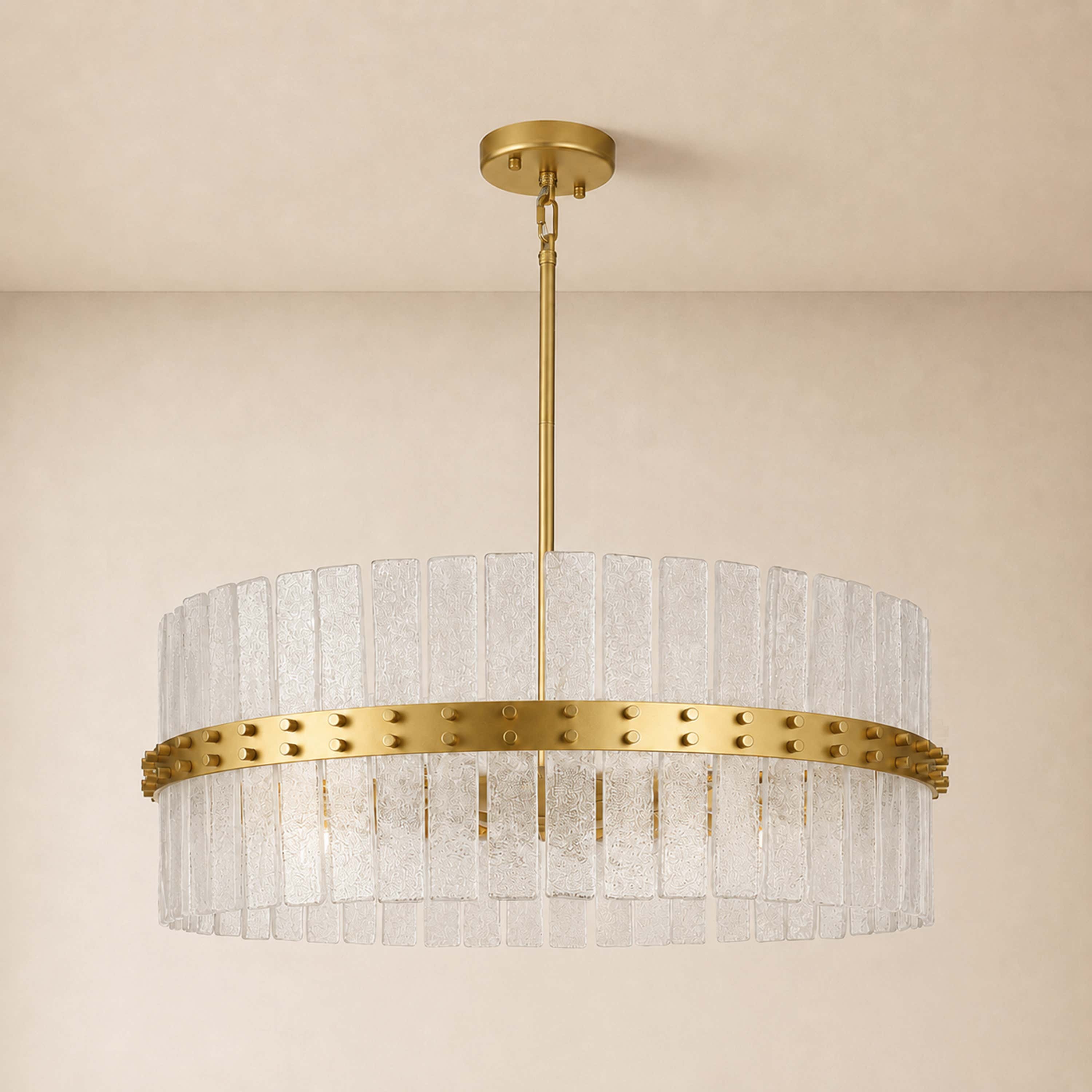 Mariselle Bubble Glass Round Chandelier 28"D