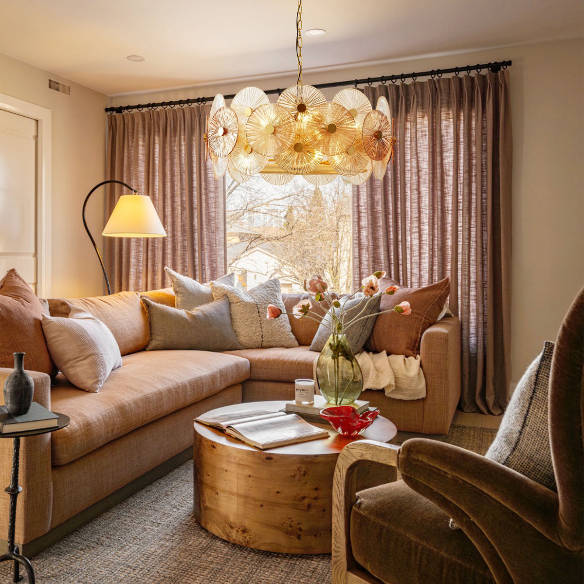 Axiora Glass Round Chandelier