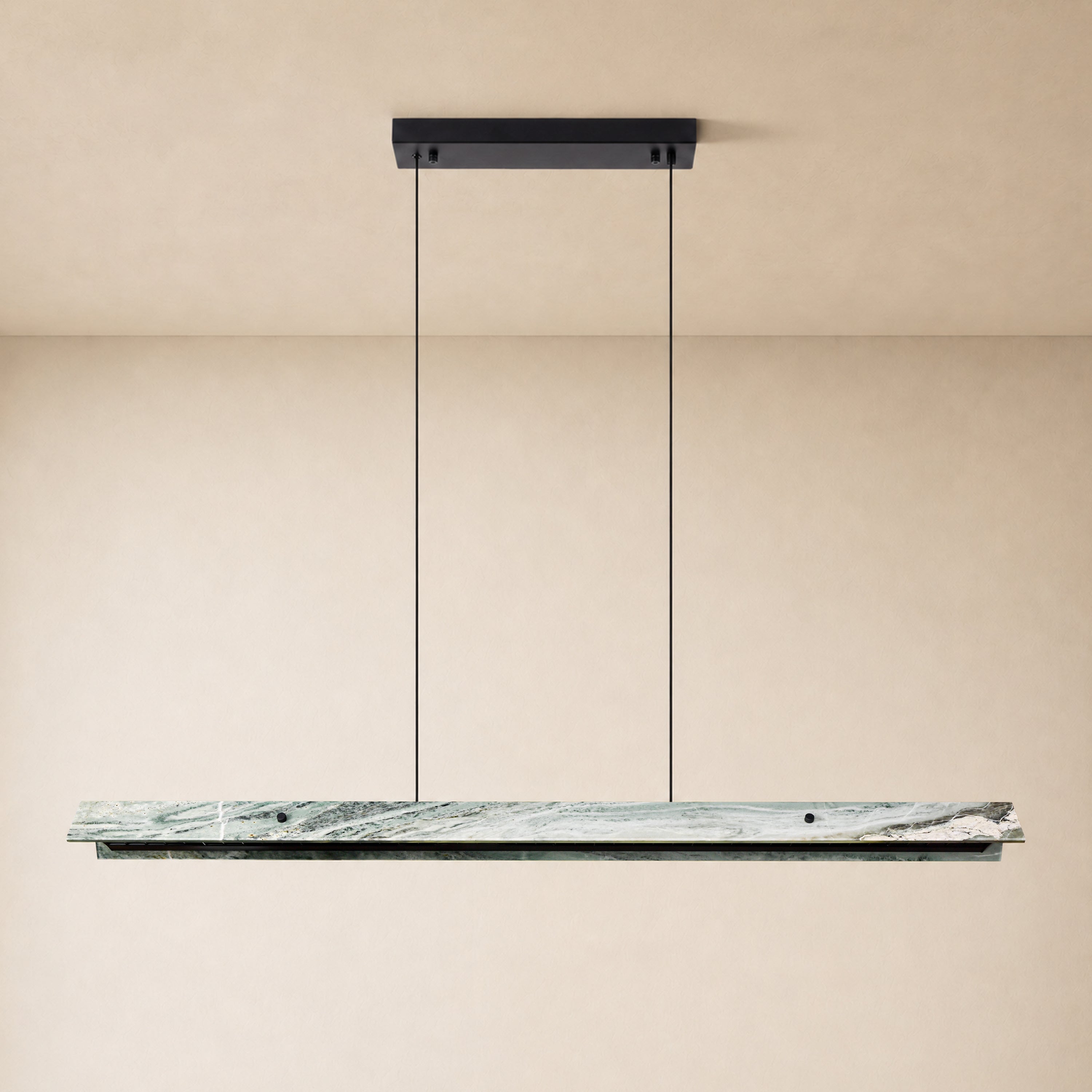Pietra Green Marble Linear Chandelier 49"D