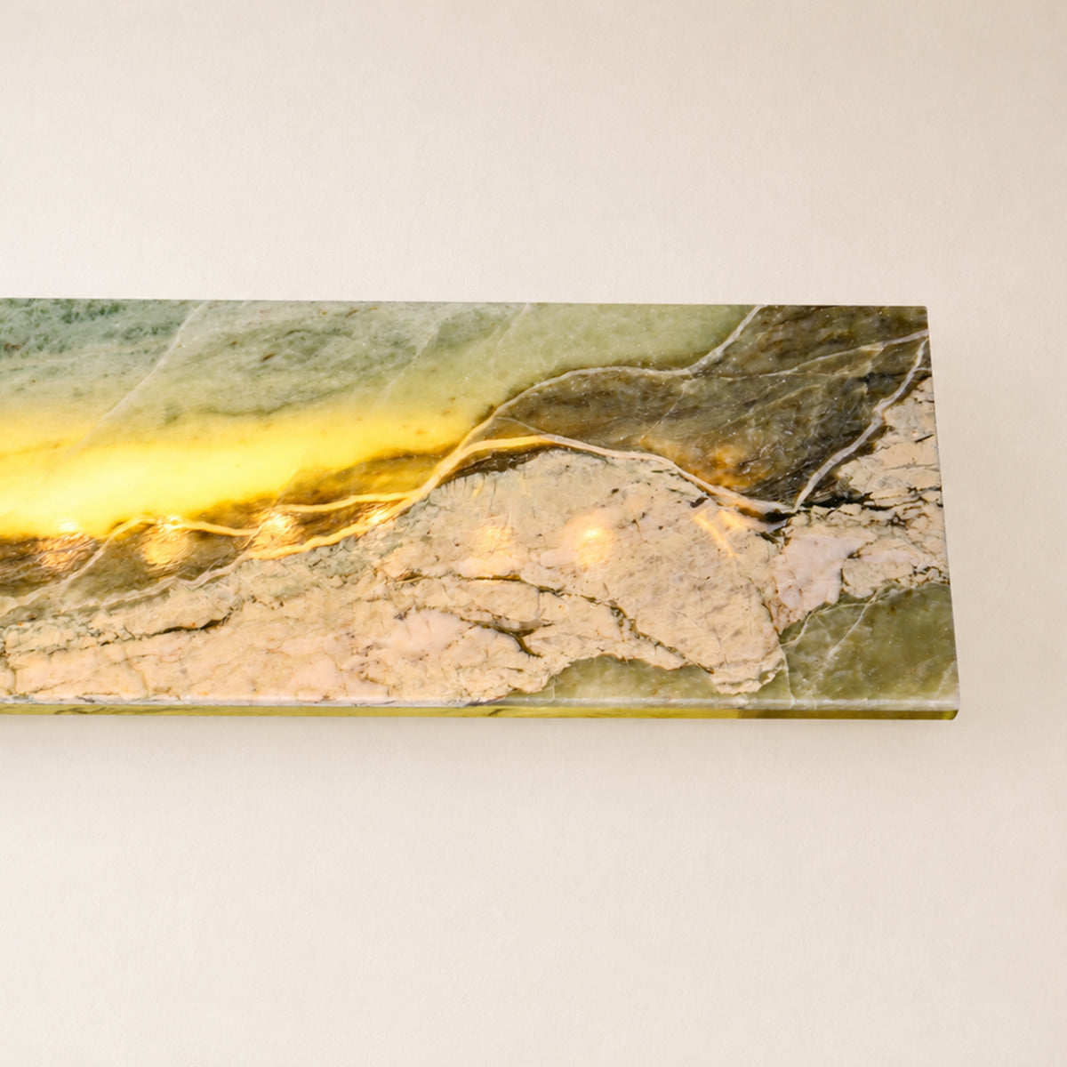 Pietra Green Marble Linear Chandelier 49"D