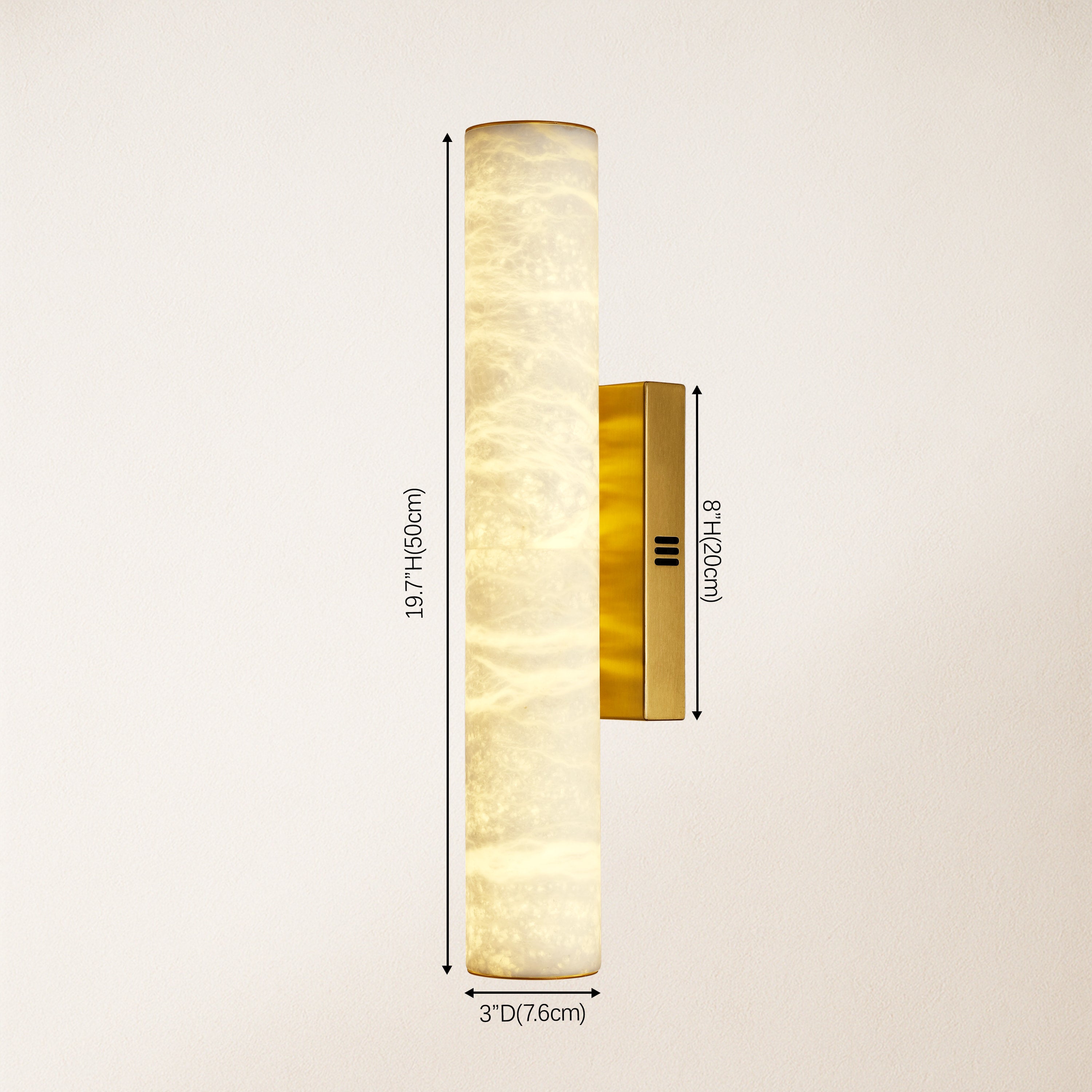 Sylvia Palladian Alabaster Wall Sconce 20"H