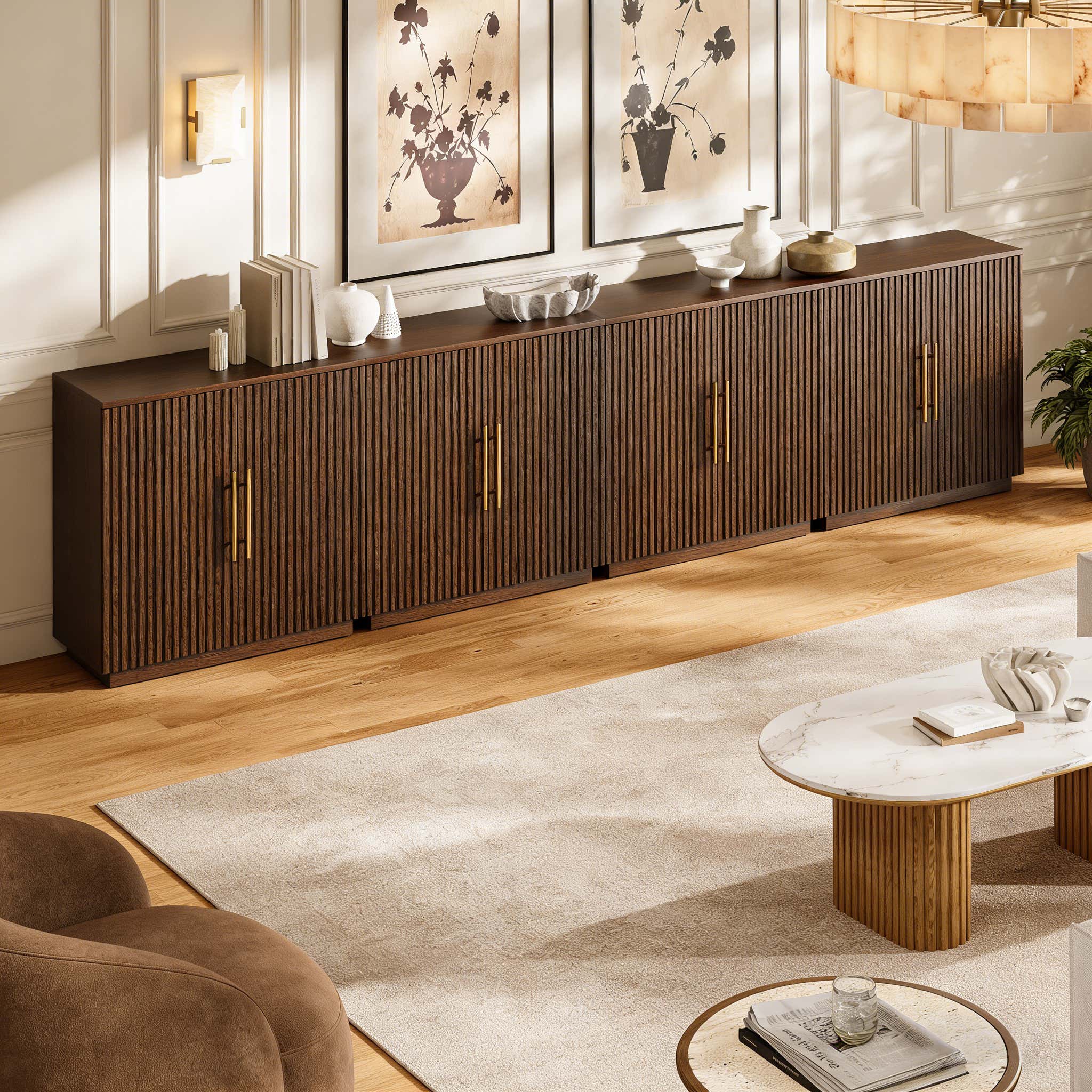 Holt 126″ Solid Oak Console(Set of 4)