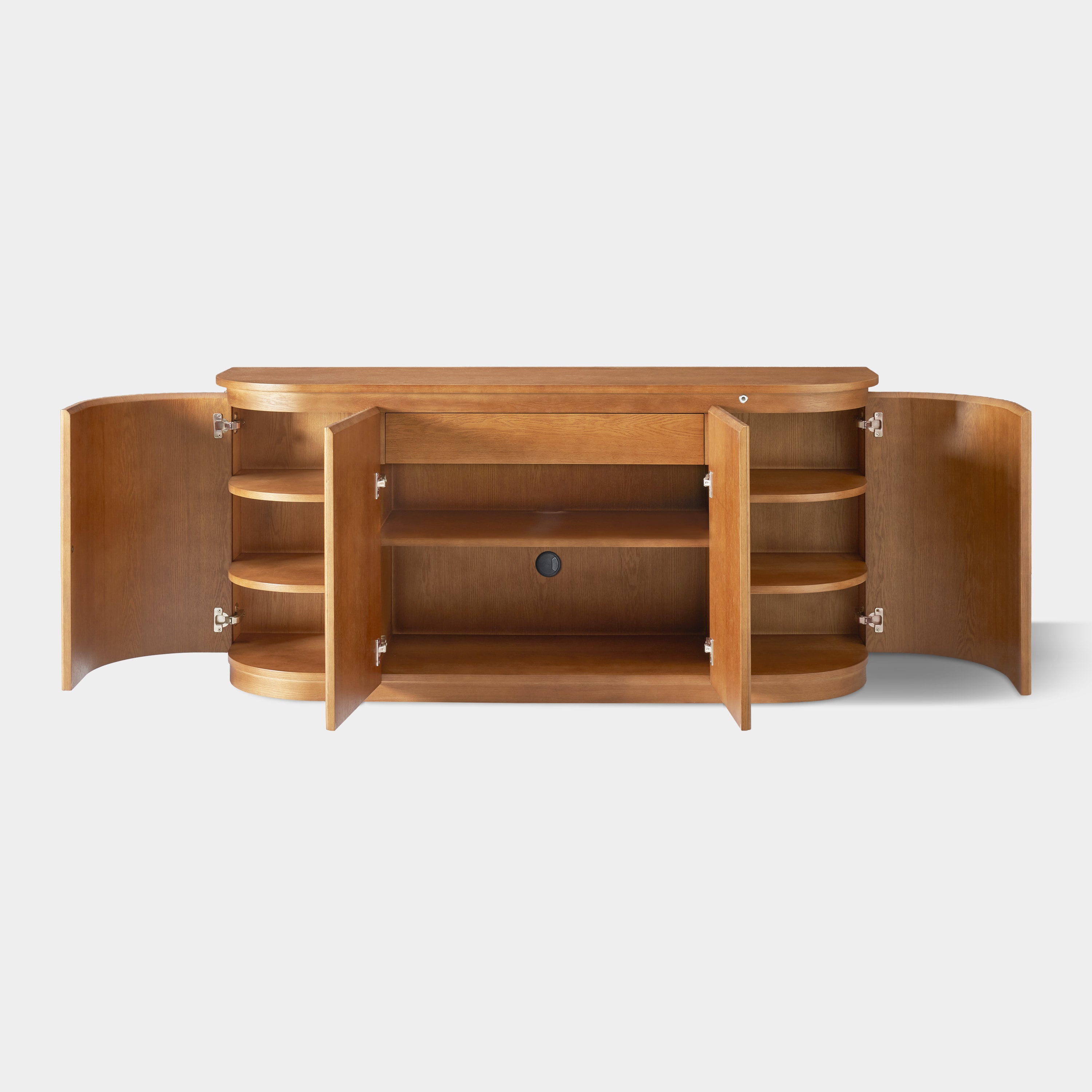Ewan 63" Oak Slatted Sideboard Buffet Cabinet