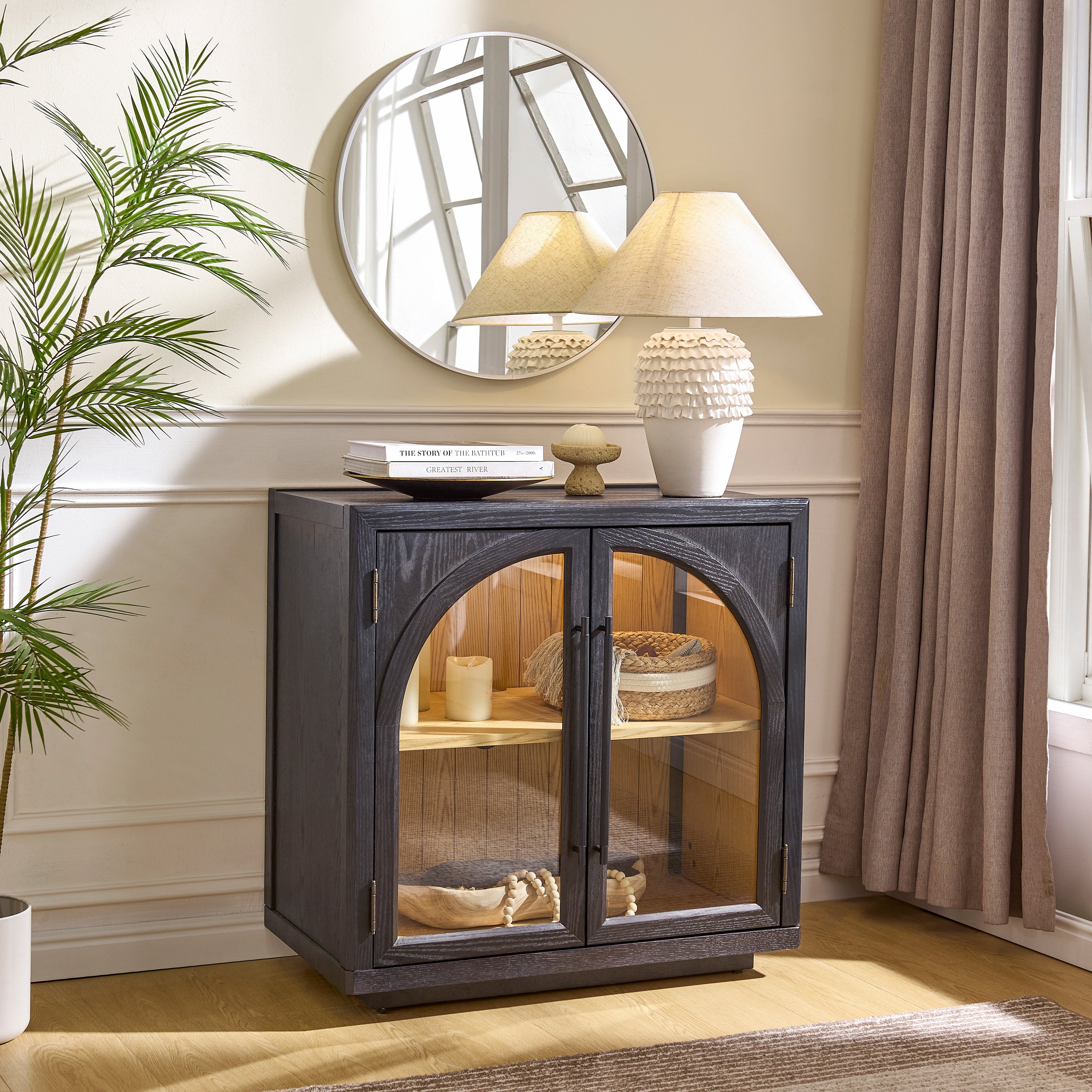 Alvar Arched 31.5″  Oak Storage Cabinet