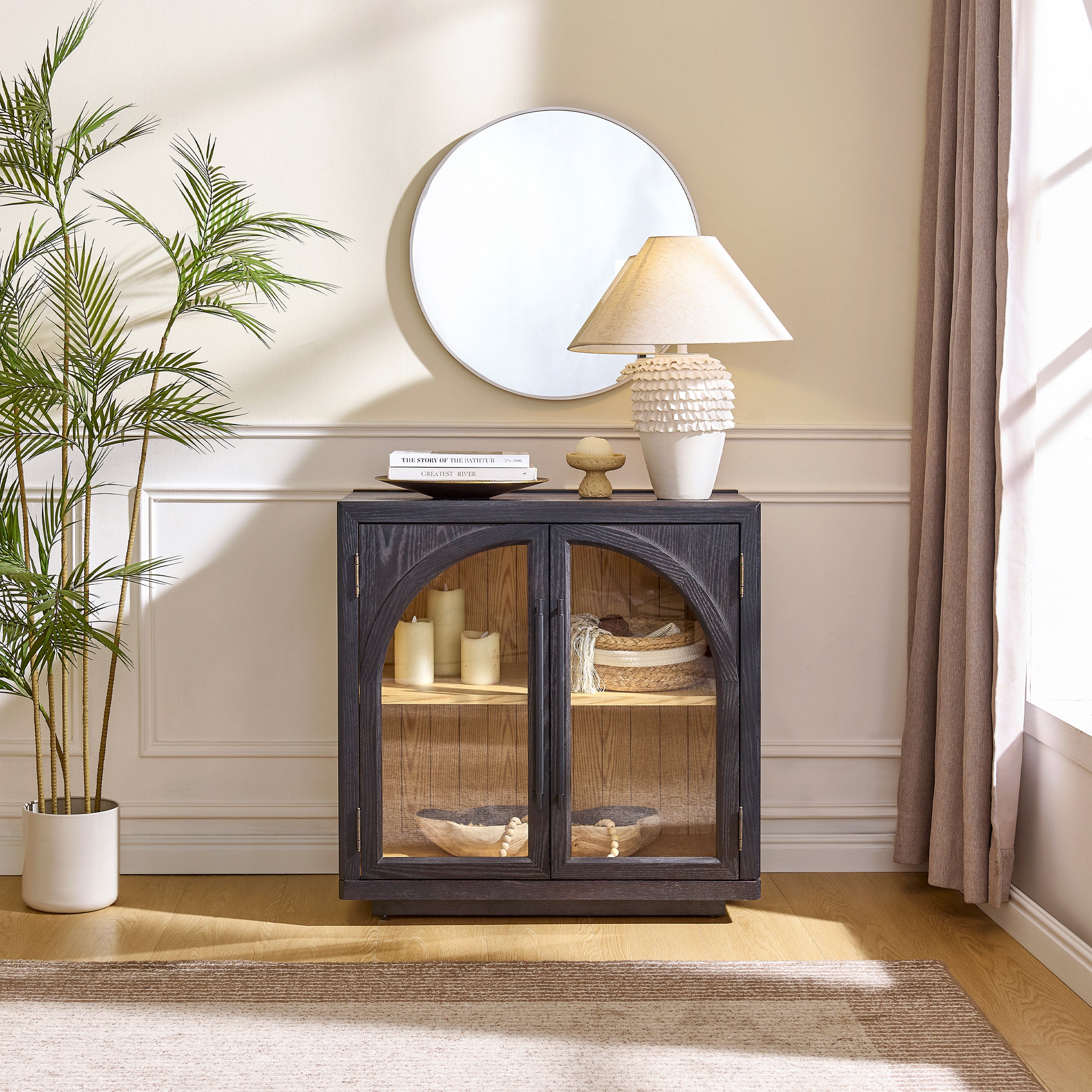 Alvar Arched 31.5″  Oak Storage Cabinet