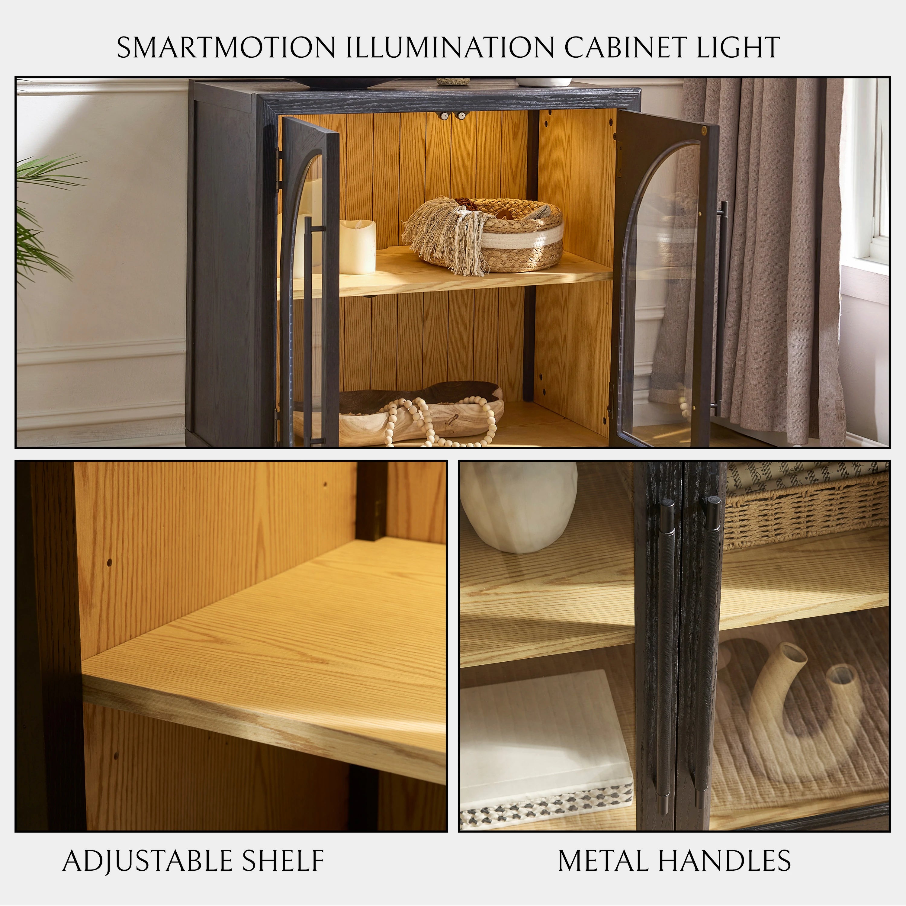 Alvar Arched 32″ Oak Storage Cabinet