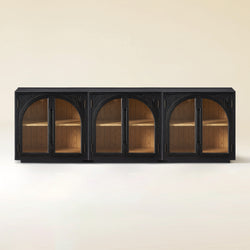 Alvar Arched 94.5″ Oak Media Console(Set of 3)