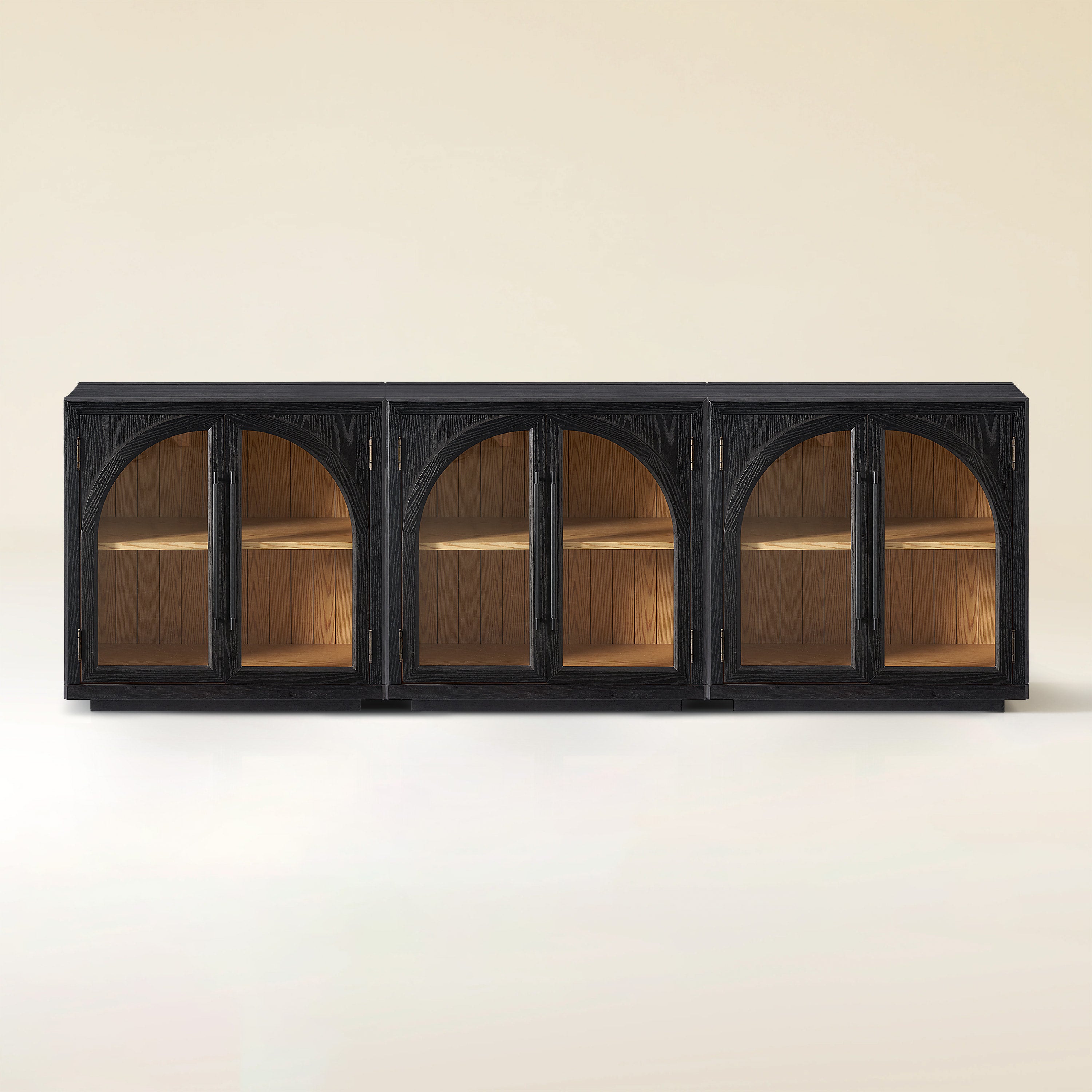 Alvar Arched 94.5″ Oak Media Console(Set of 3)