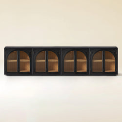 Alvar Arched 126″ Oak Media Console(Set of 4)