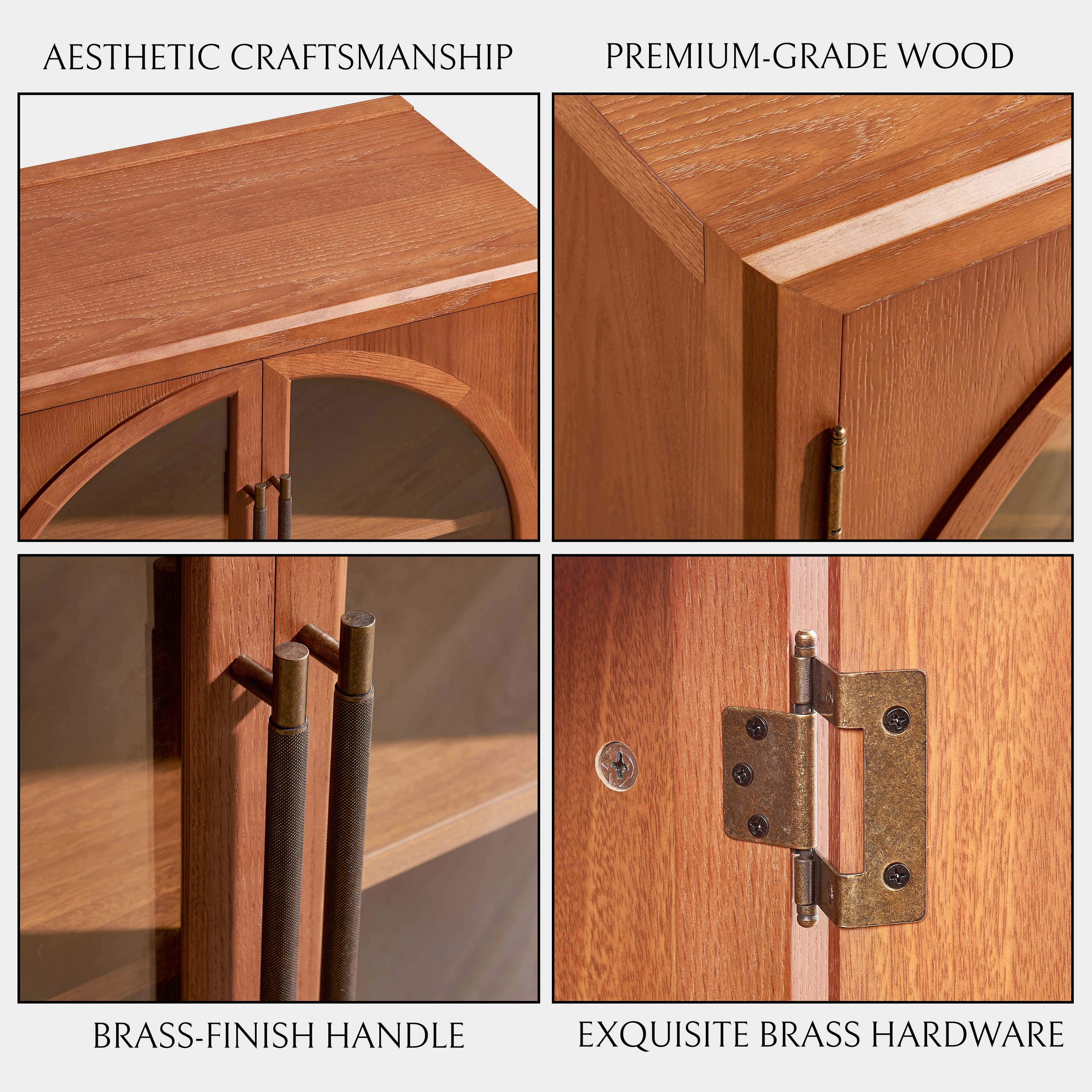 Alvar Arched 32″ Oak Storage Cabinet