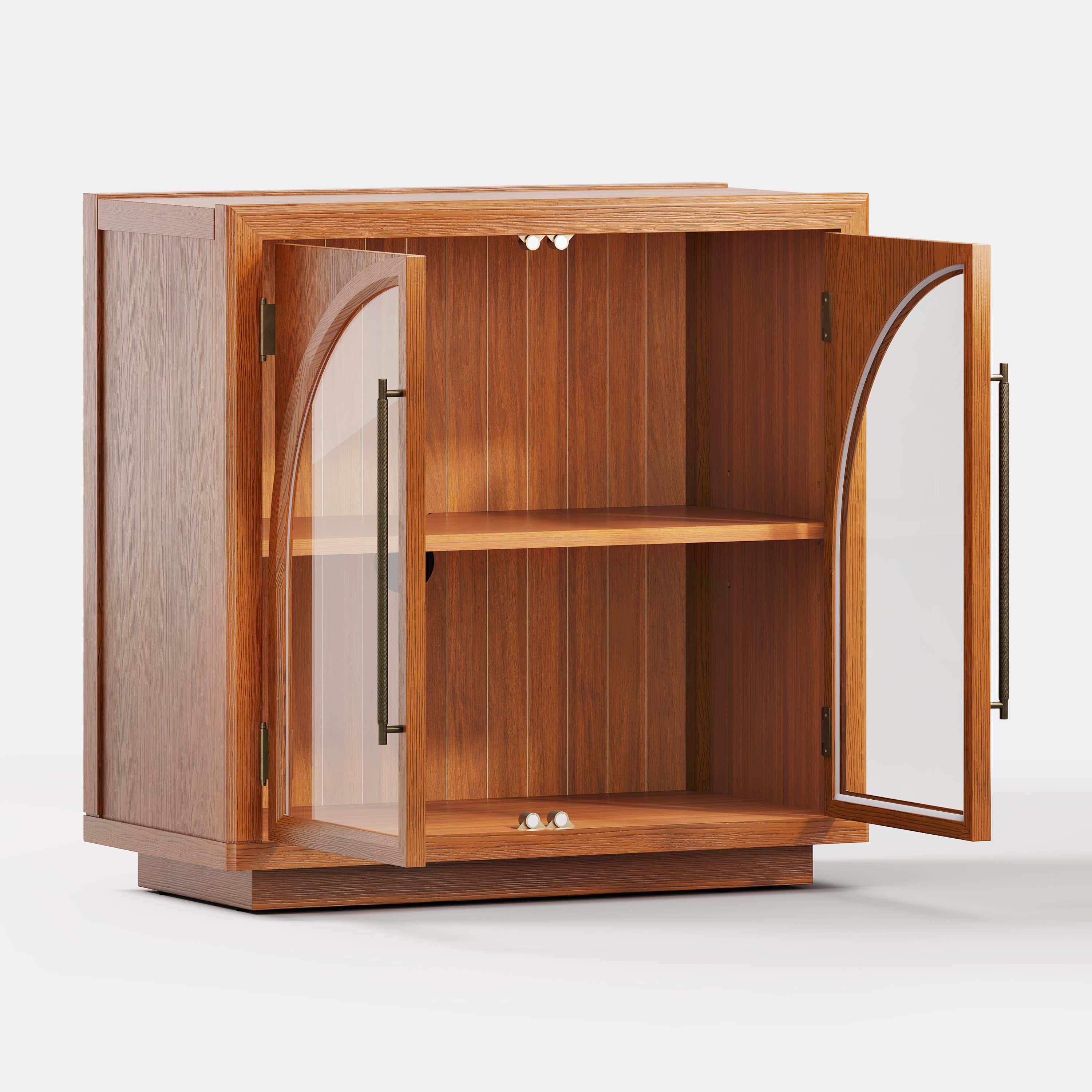 Alvar Arched 32″ Oak Storage Cabinet