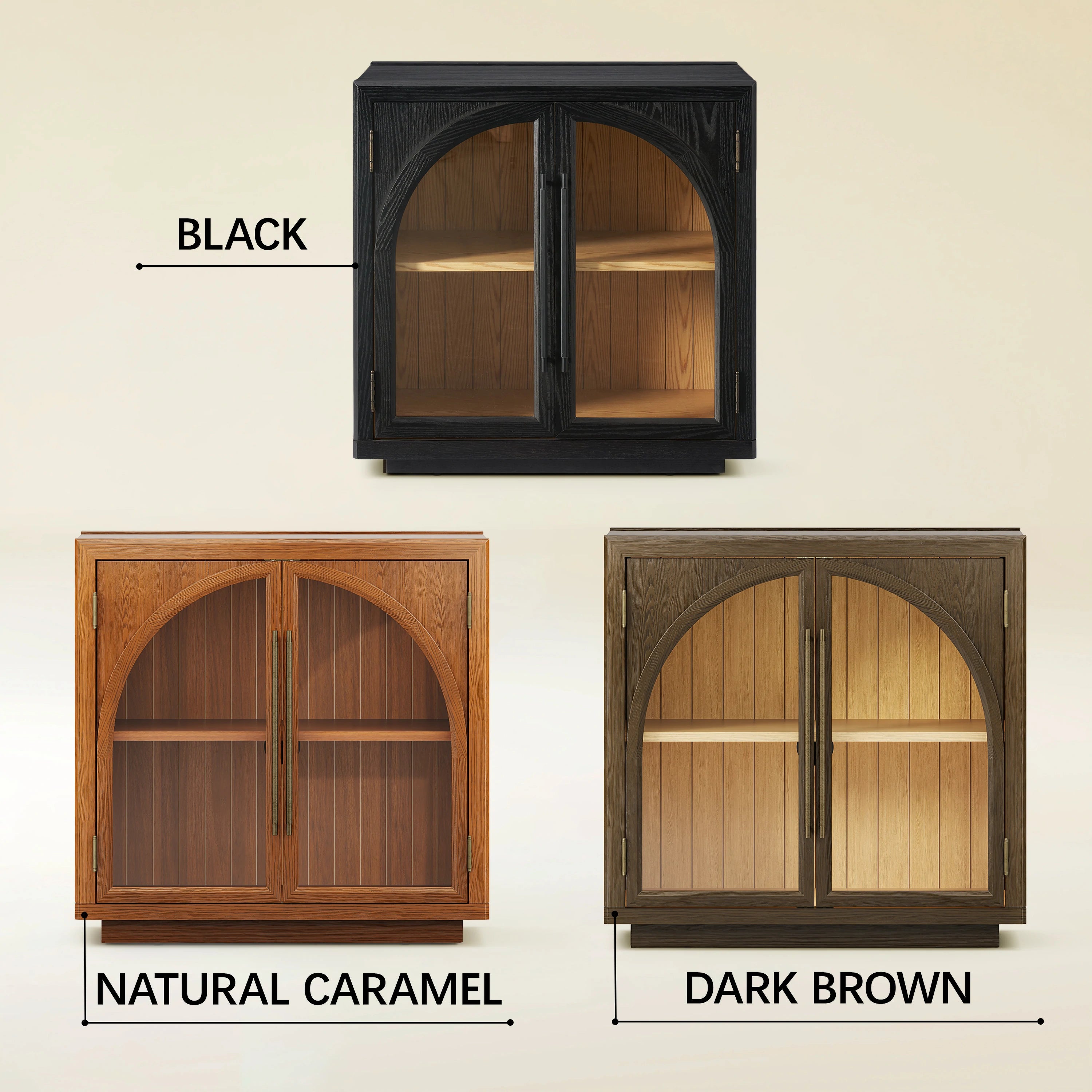 Alvar Arched 32″ Oak Storage Cabinet