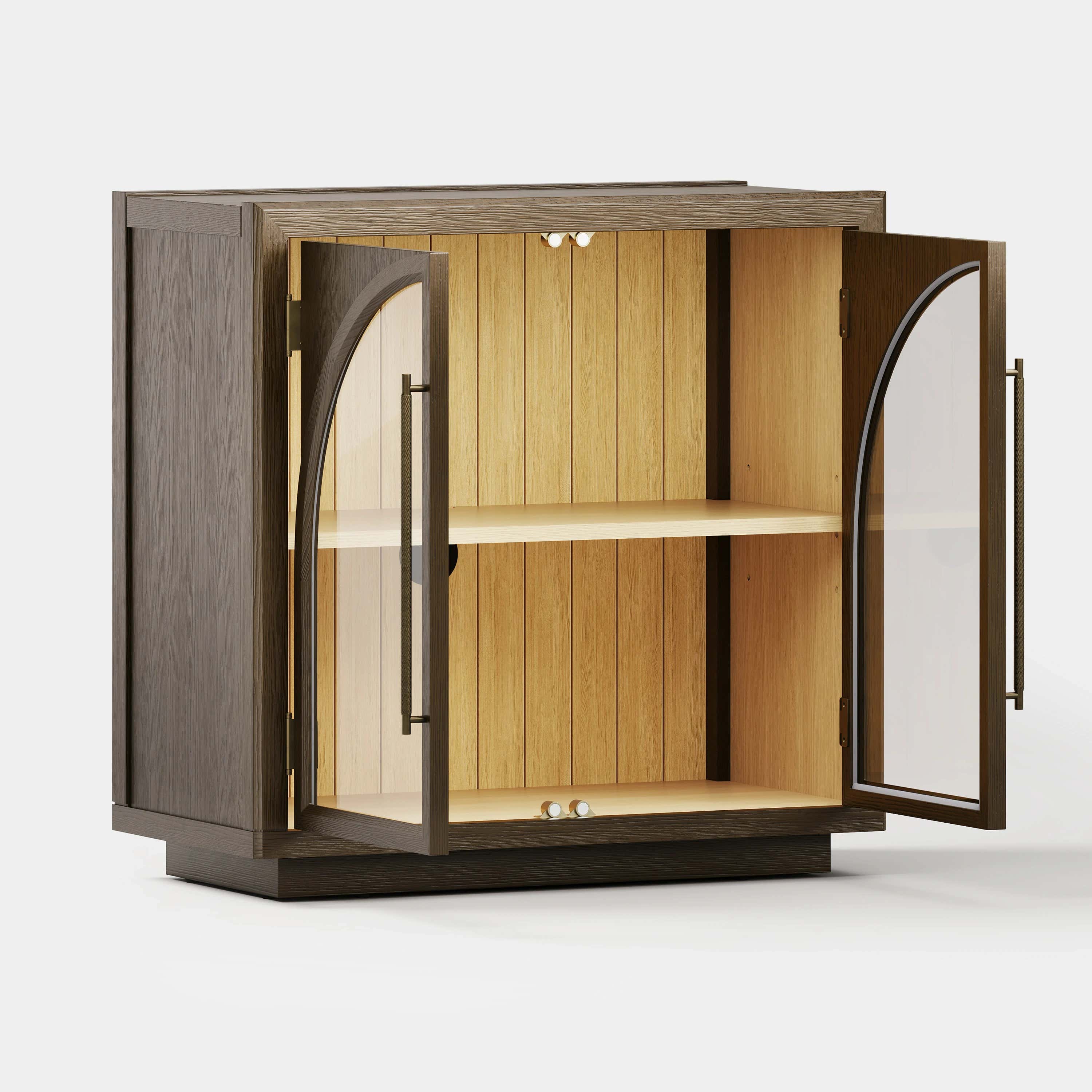 Alvar Arched 32″ Oak Storage Cabinet