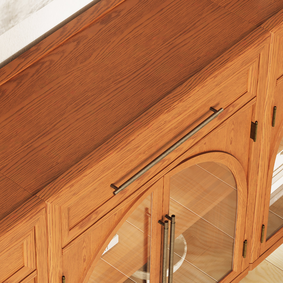 Alvar Arched 91" Oak Sideboard with Drawers(Set of 3)