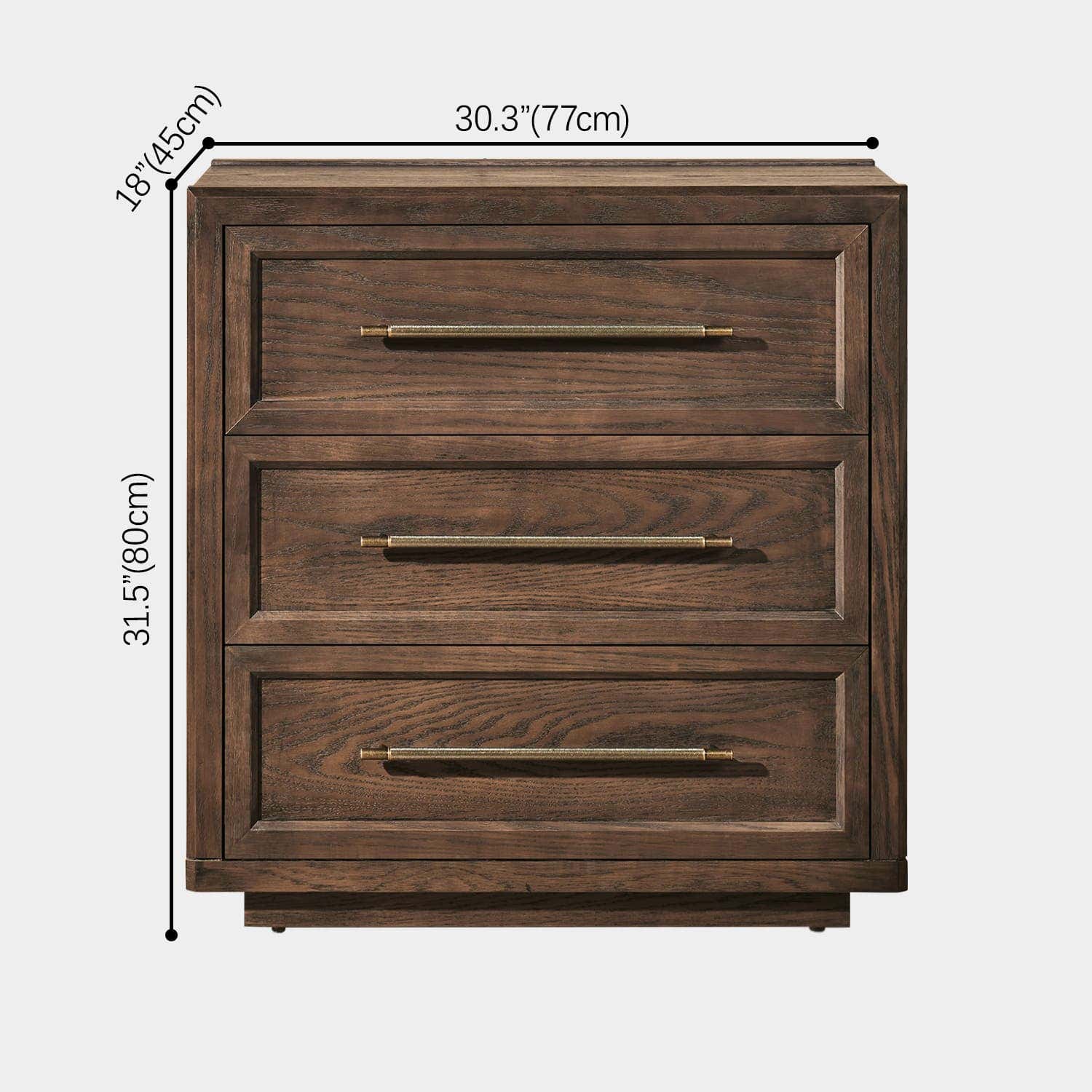 Alvar 32″ Oak 3-Drawer Chest