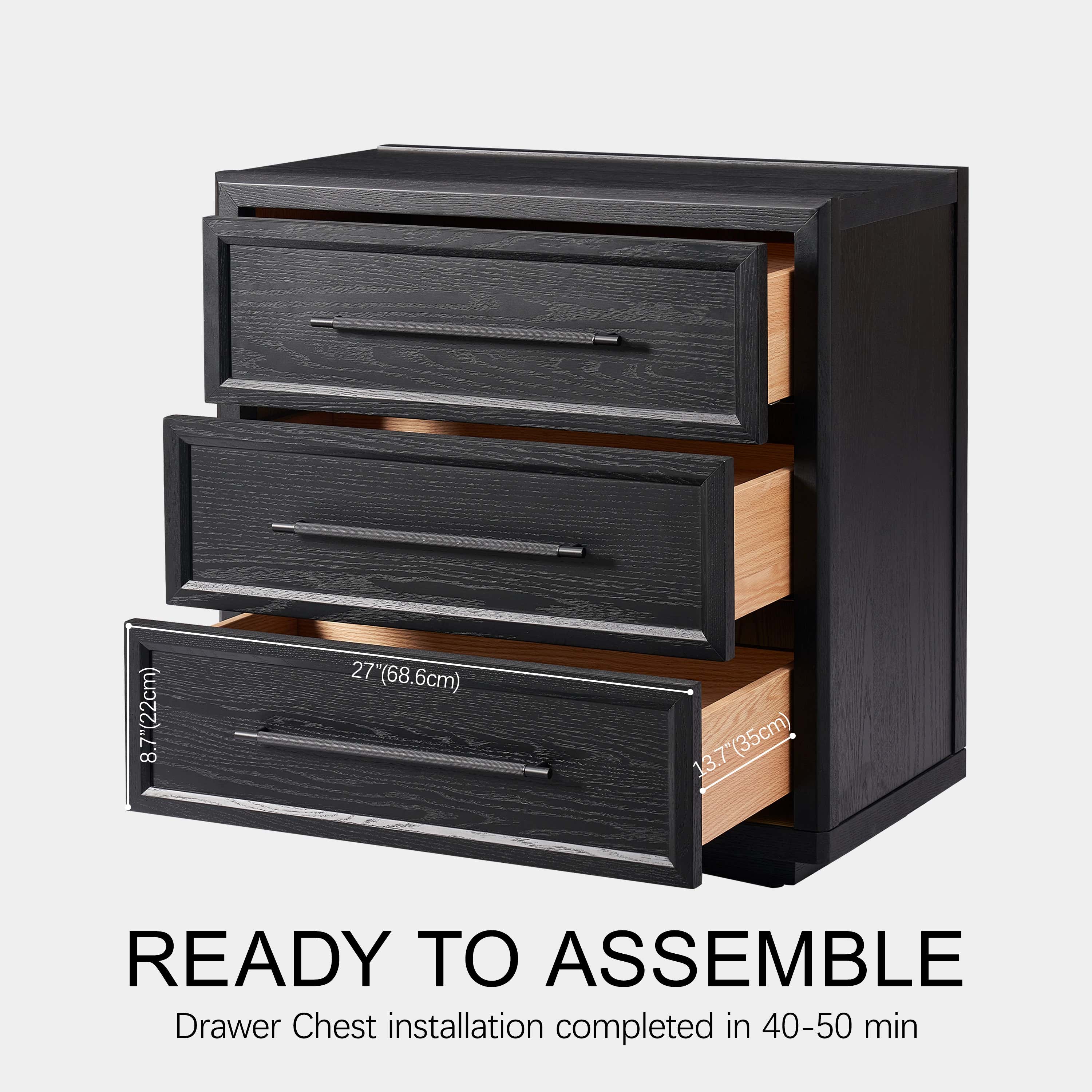 Alvar 126″ Oak 12-Drawer Chest(Set of 4)