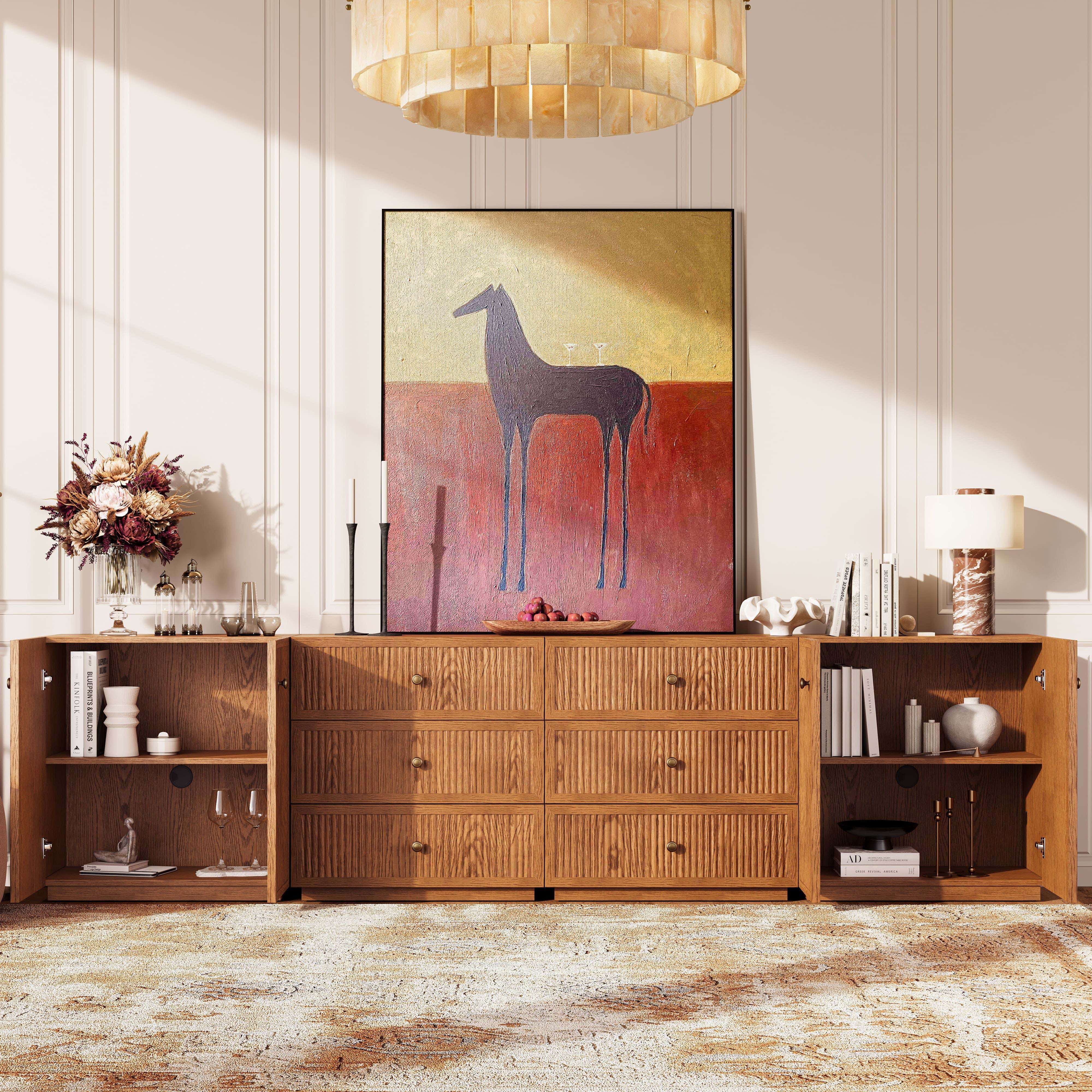 Avery Oak Modular Sideboard 120"W