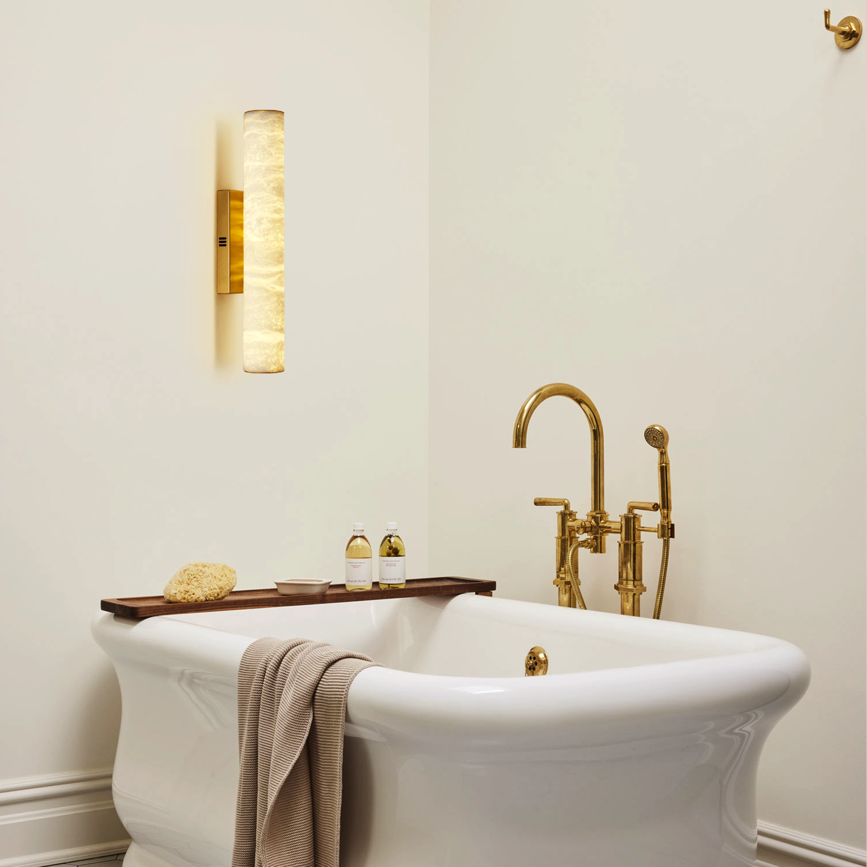 Sylvia Palladian Alabaster Wall Sconce 20"H