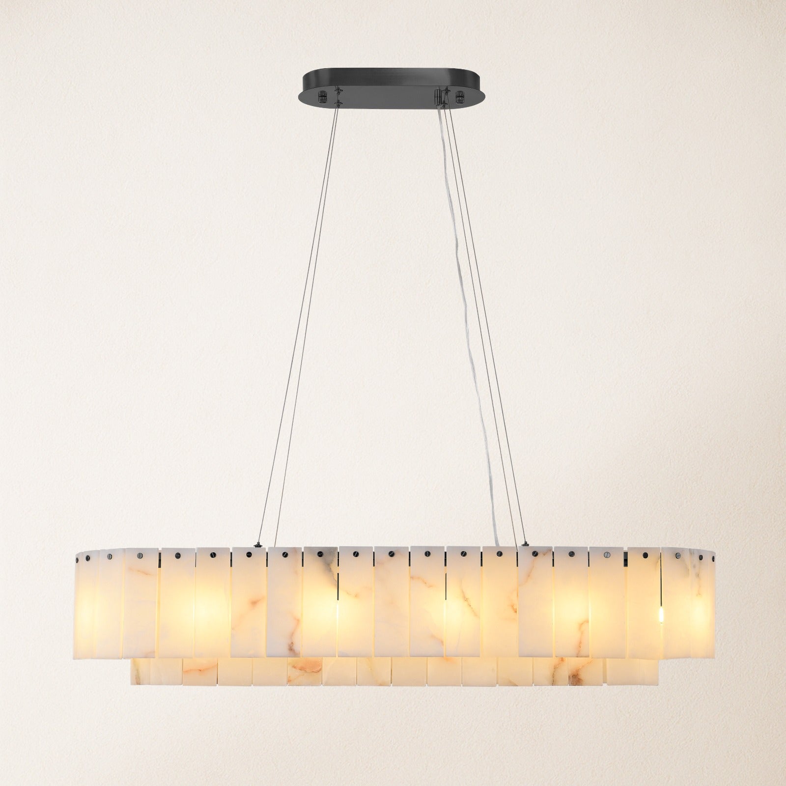 Sawyer Alabaster Oval Chandelier 40"
