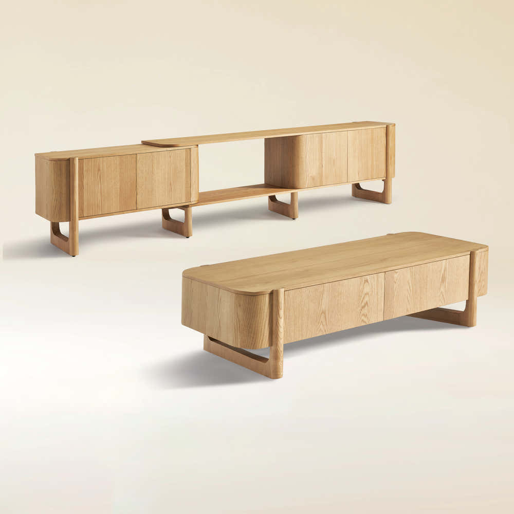 Silas Extendable TV Stand and Coffee Table Set