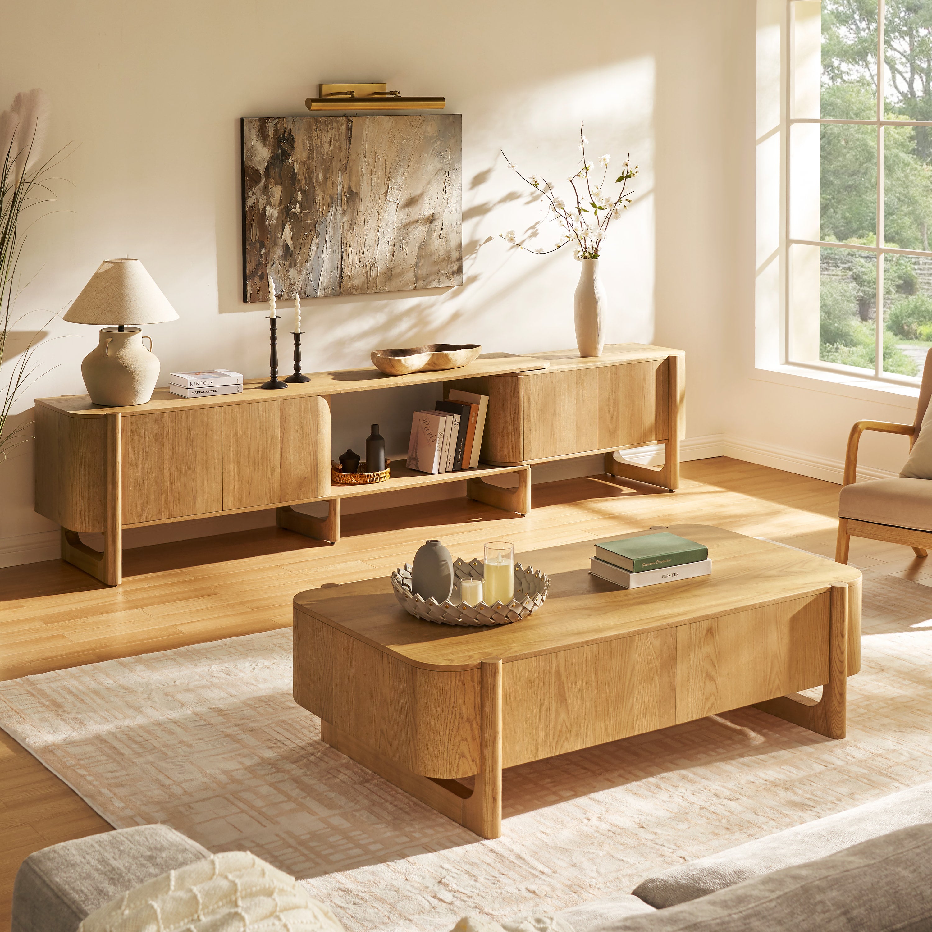 Silas Extendable TV Stand and Coffee Table Set