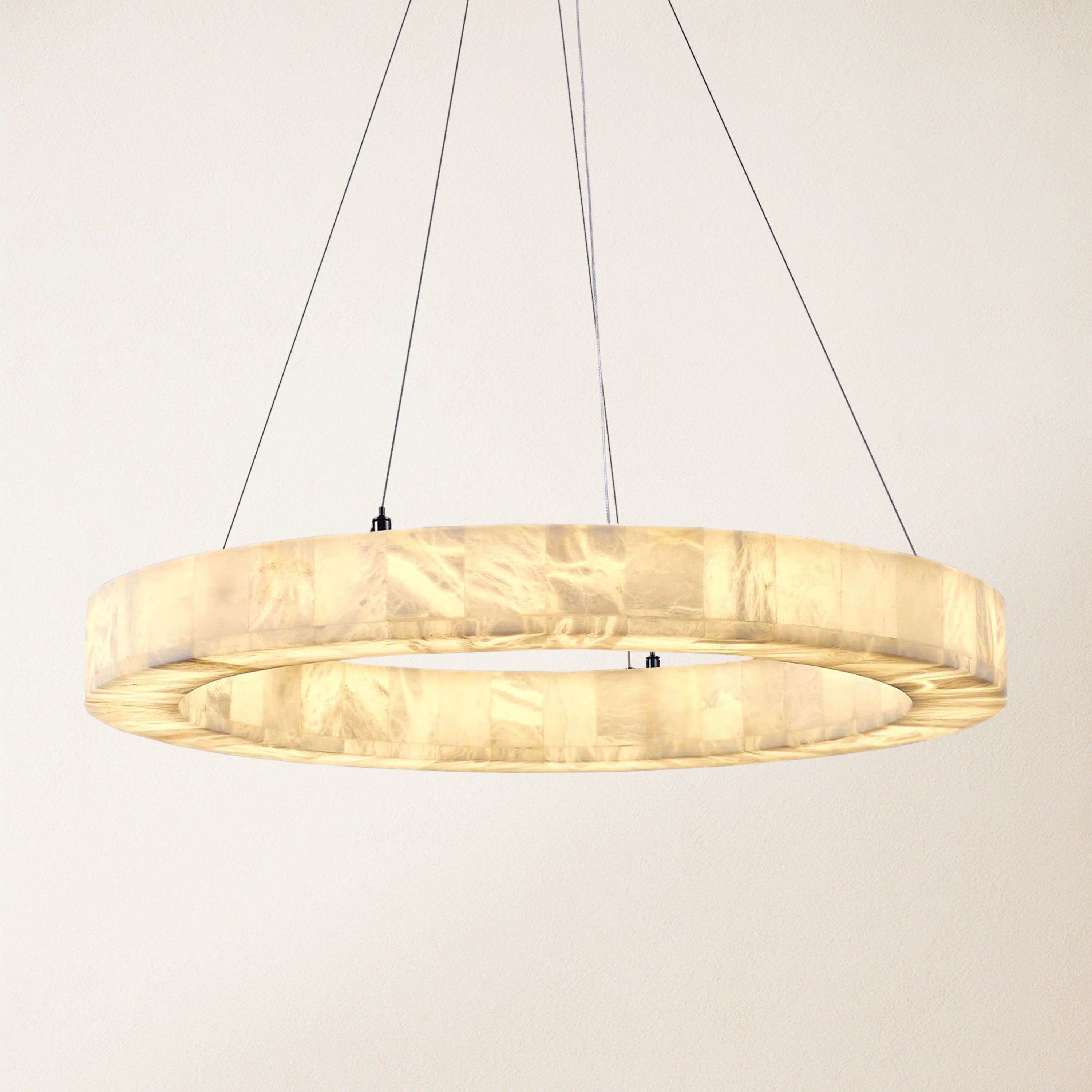 Soluna Alabaster Round Chandelier 30"D