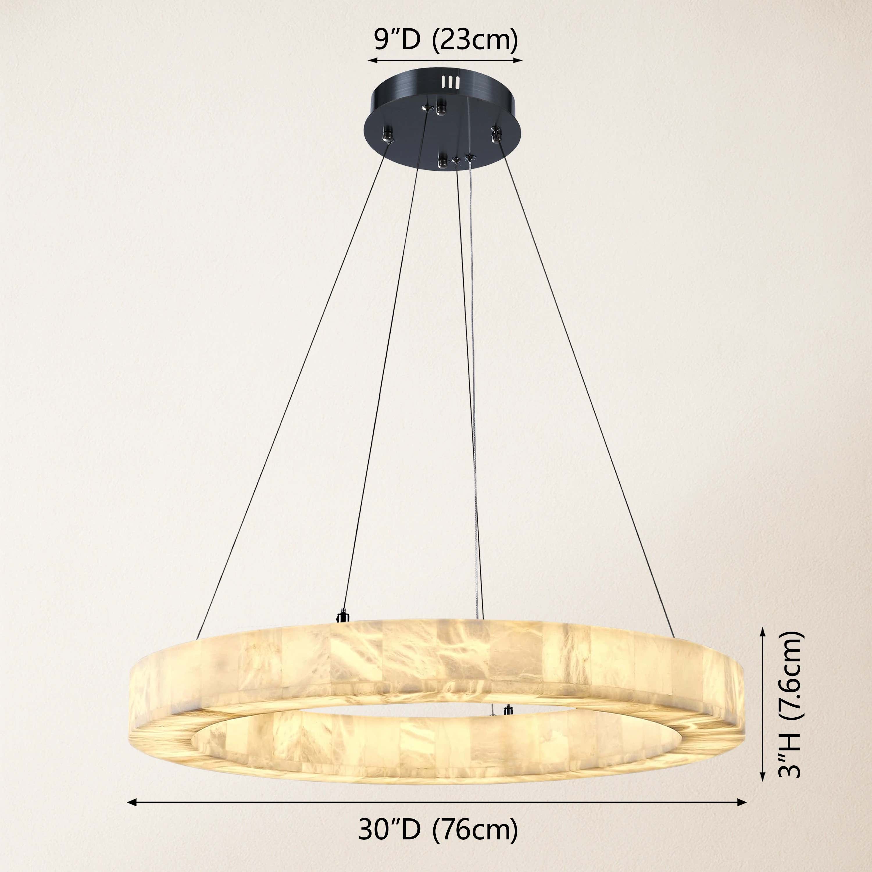 Soluna Alabaster Round Chandelier 30"D