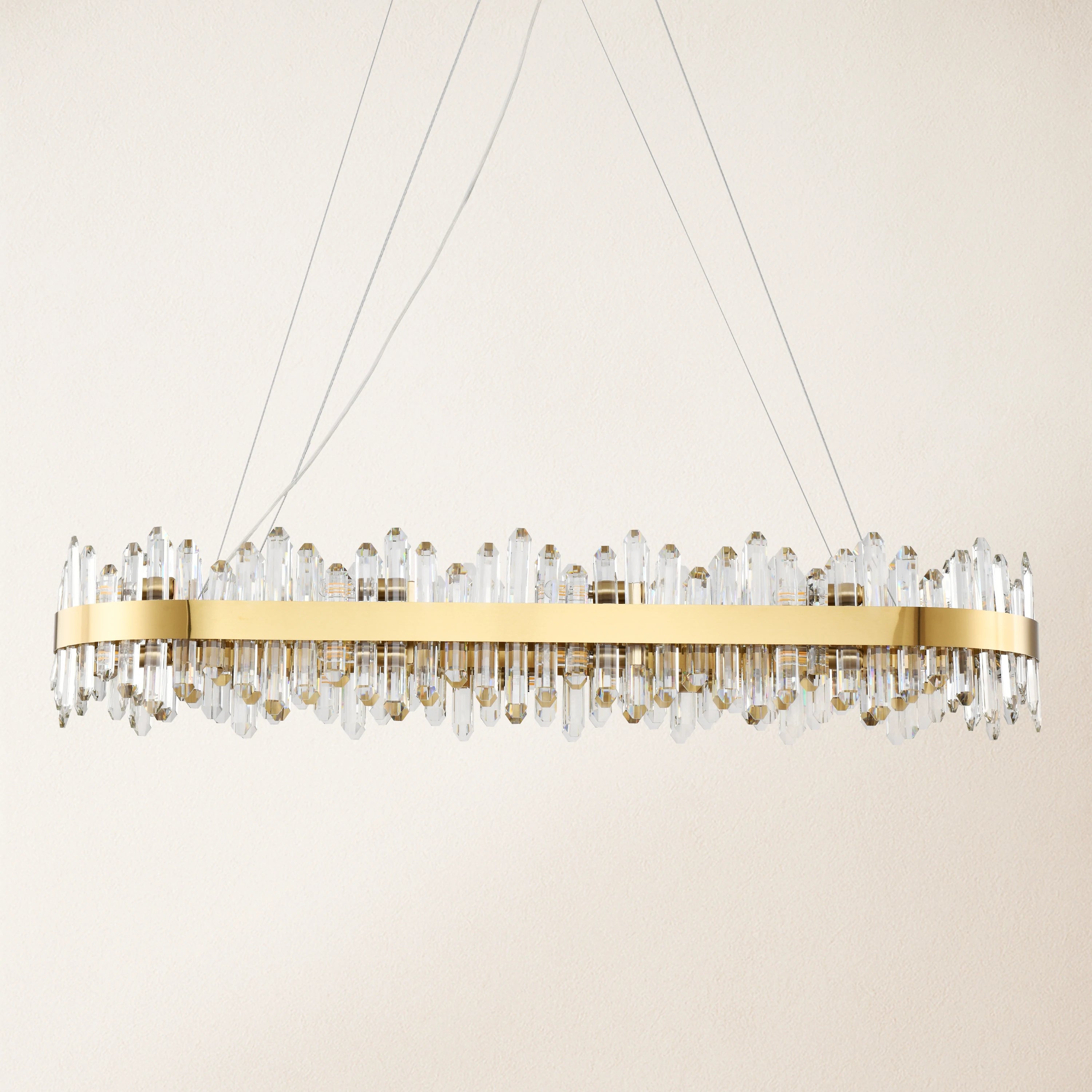 Stellara Crystal Strip Oval Chandelier 52"