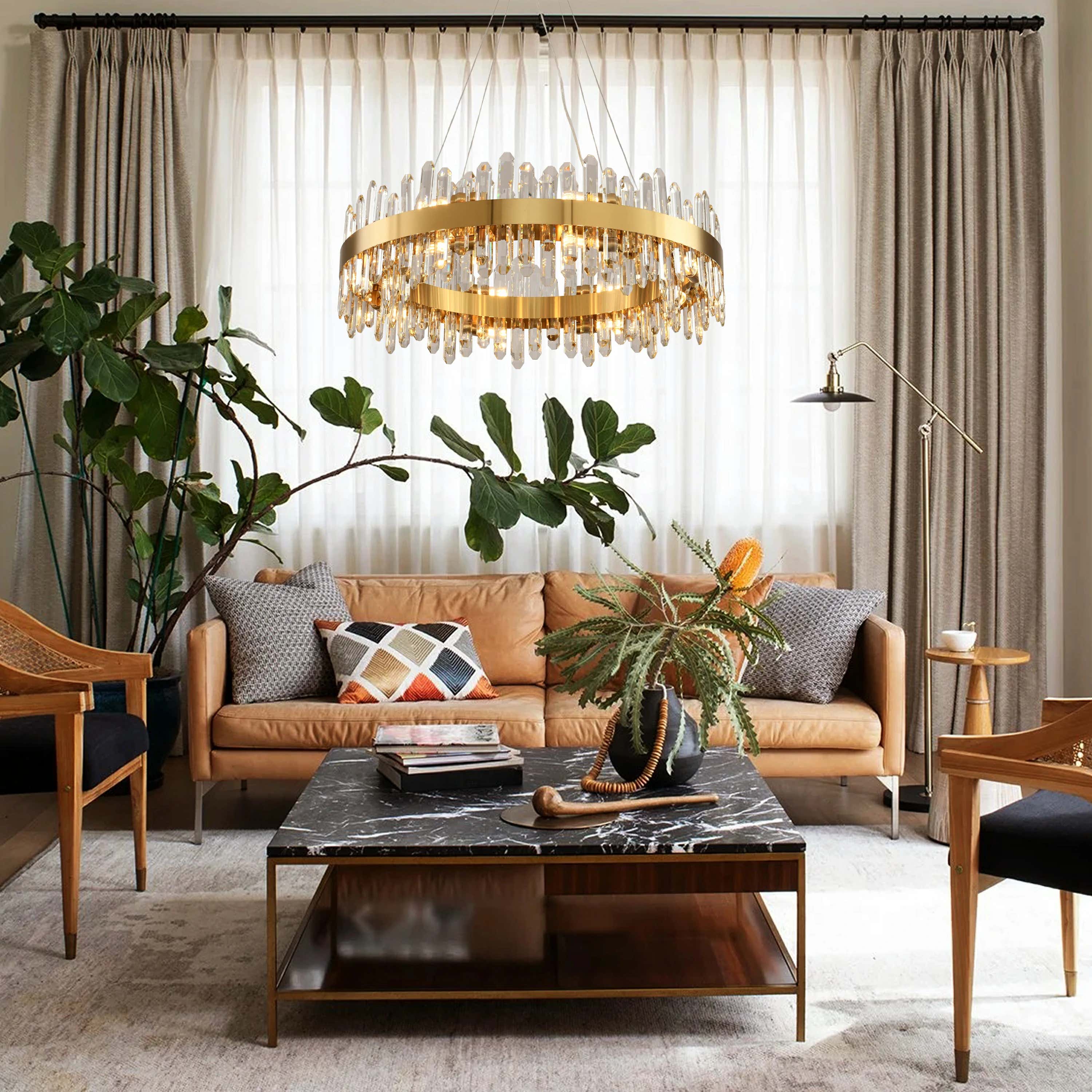 Stellara Crystal Strip Round Chandelier 32"D