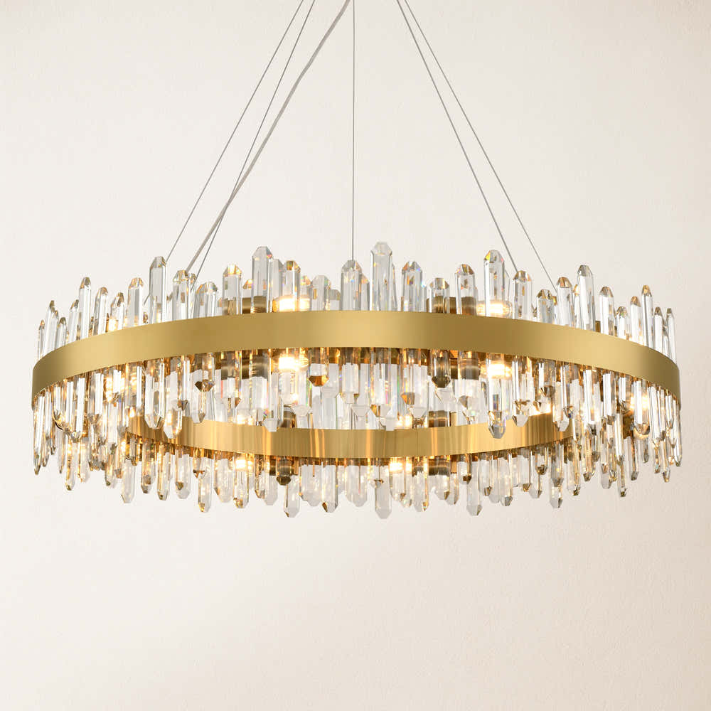 Stellara Crystal Strip Round Chandelier 40"D