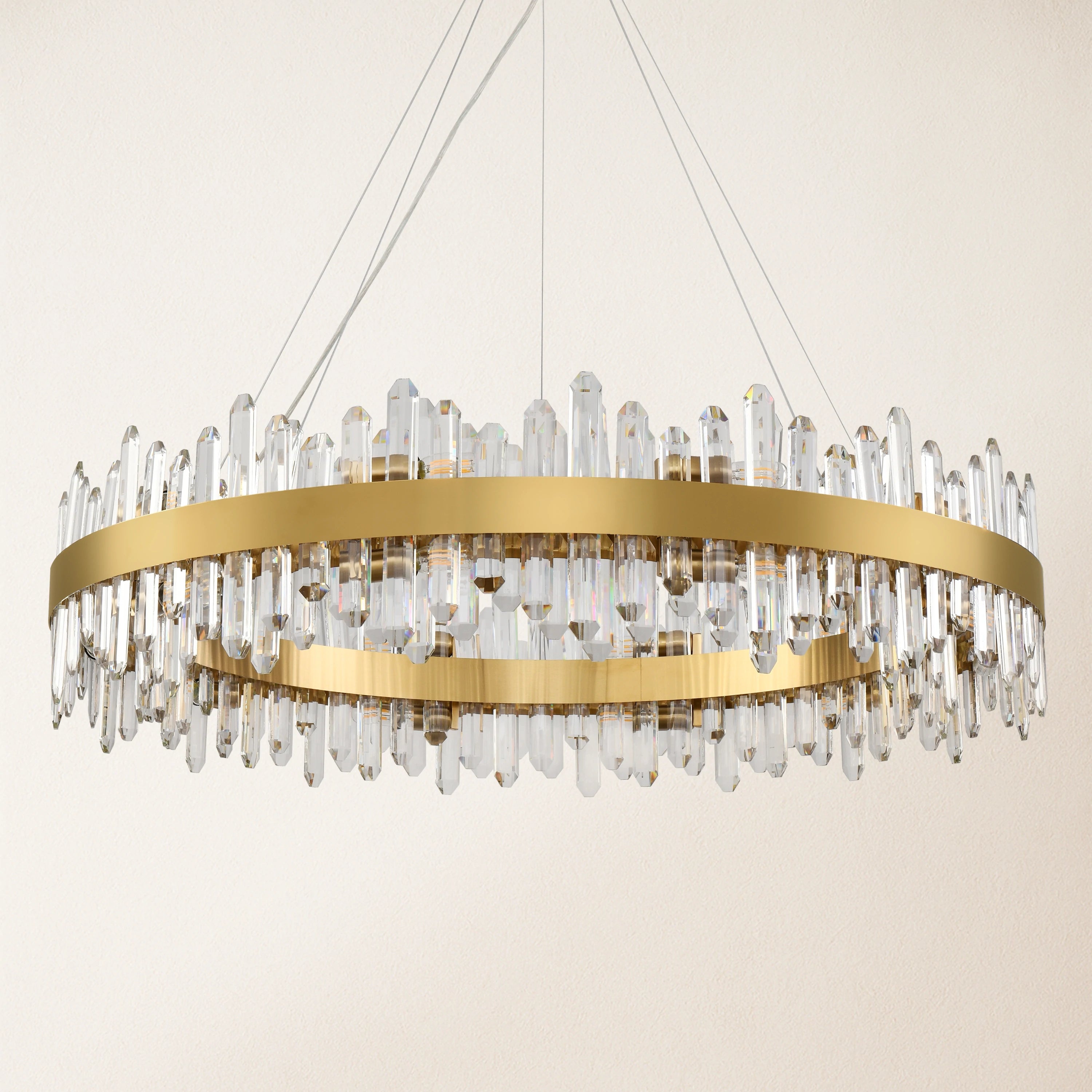 Stellara Crystal Strip Round Chandelier 40"D