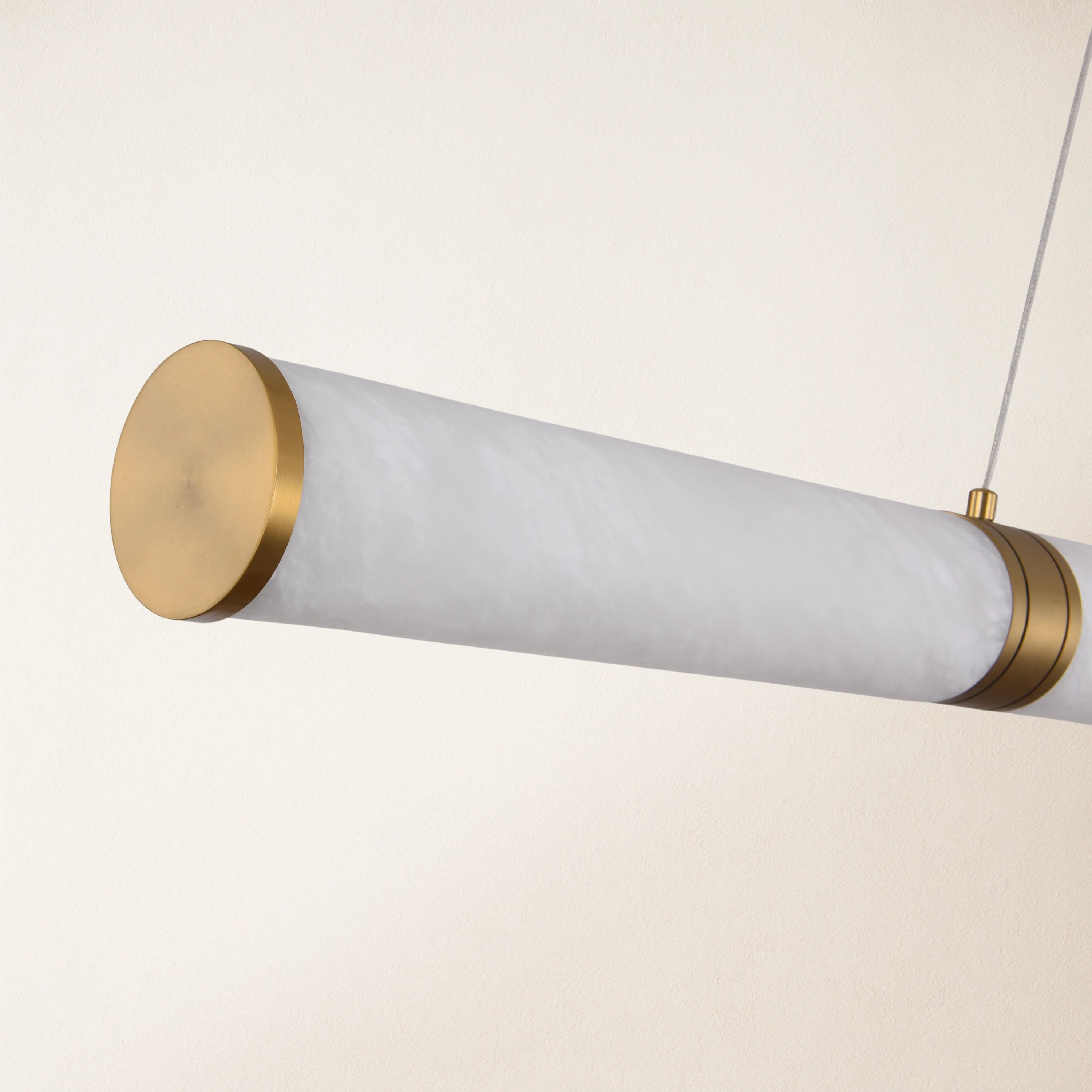 Sylvia Alabaster Linear Chandelier 47"